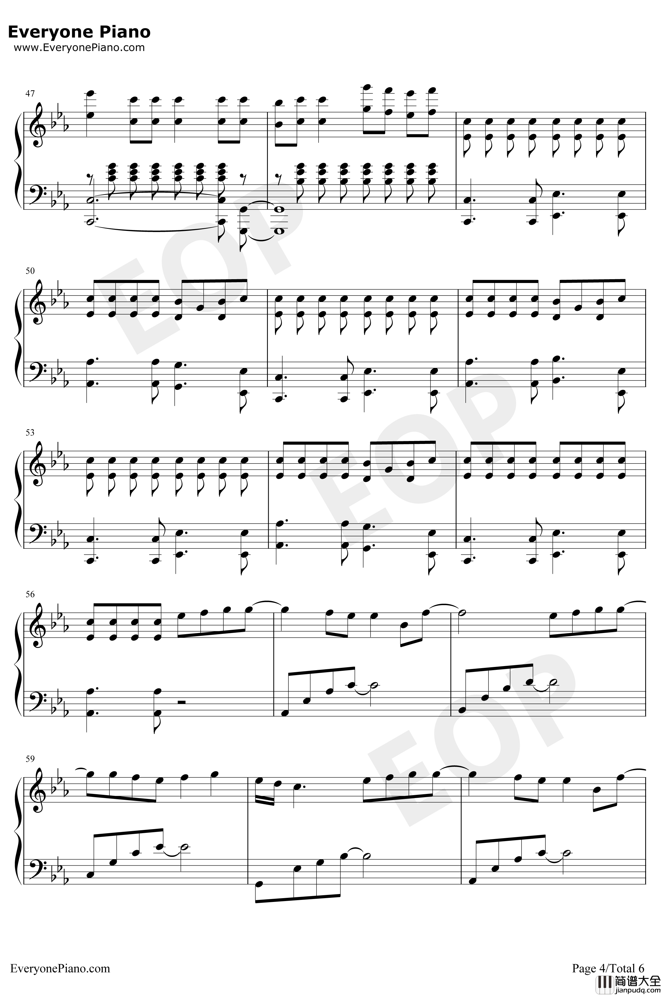 Handclap钢琴谱_Fitz&TheTantrums_神偷奶爸3宣传曲