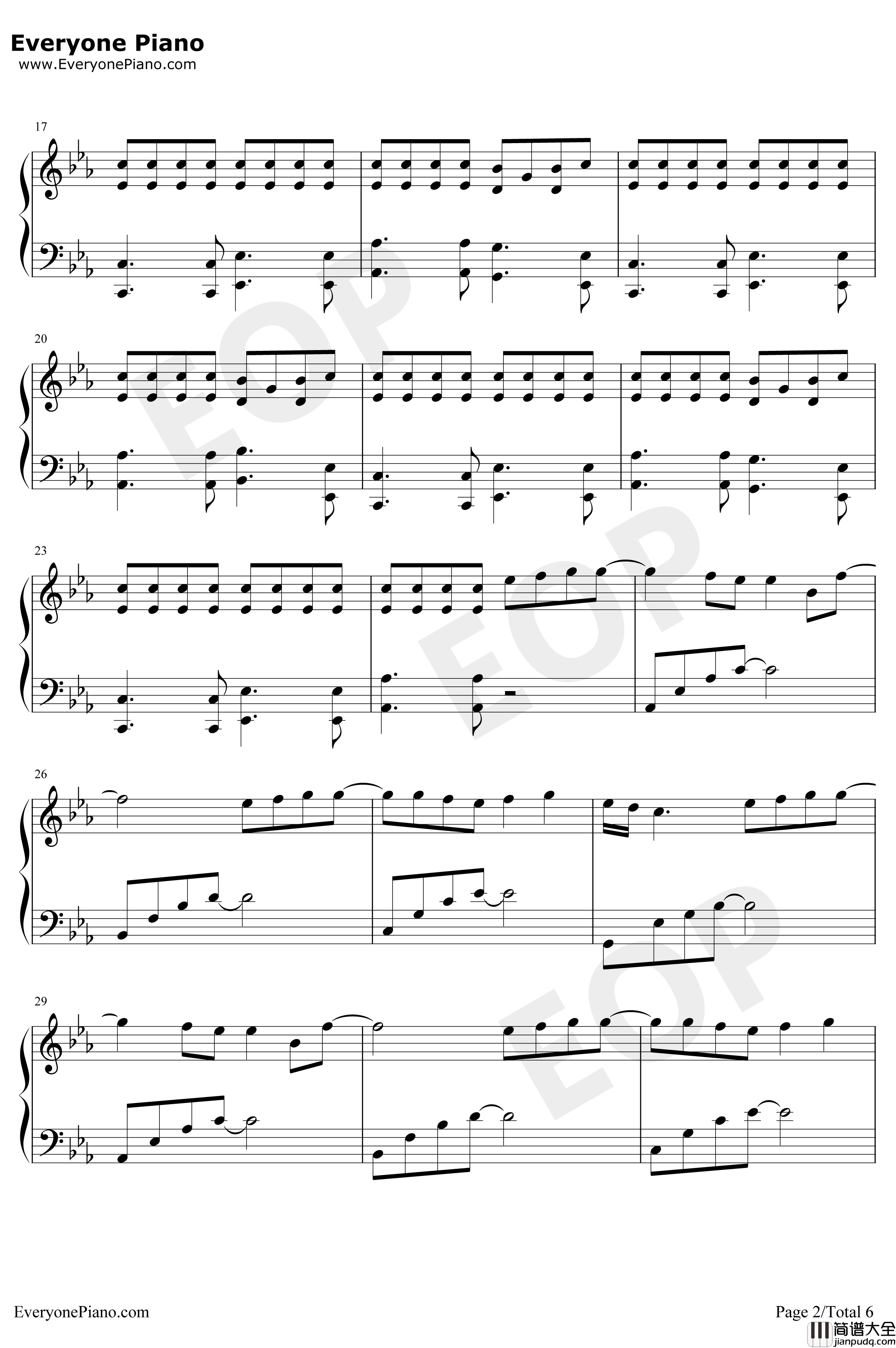 Handclap钢琴谱_Fitz&TheTantrums_神偷奶爸3宣传曲