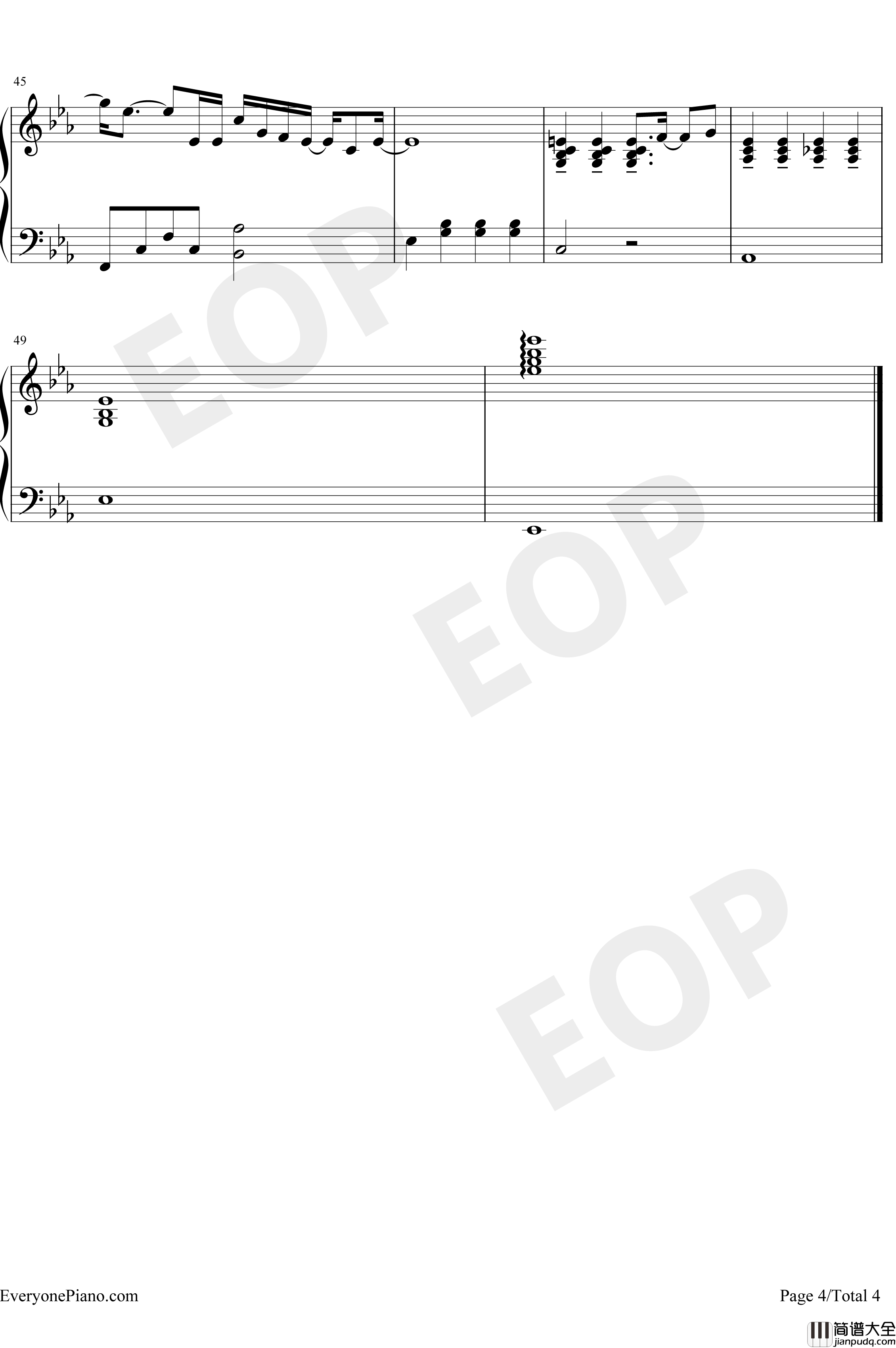 不搭钢琴谱_李荣浩