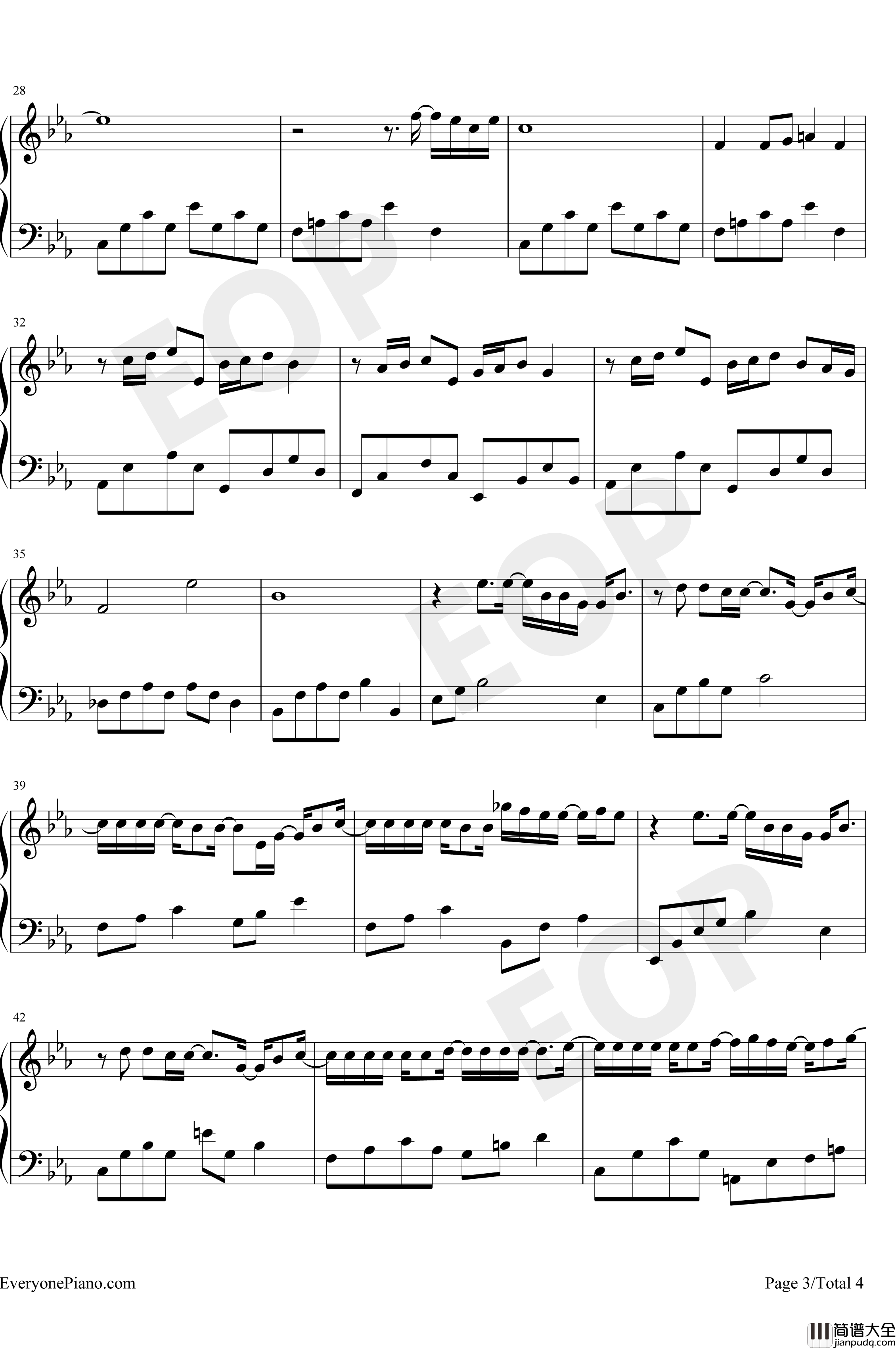 不搭钢琴谱_李荣浩