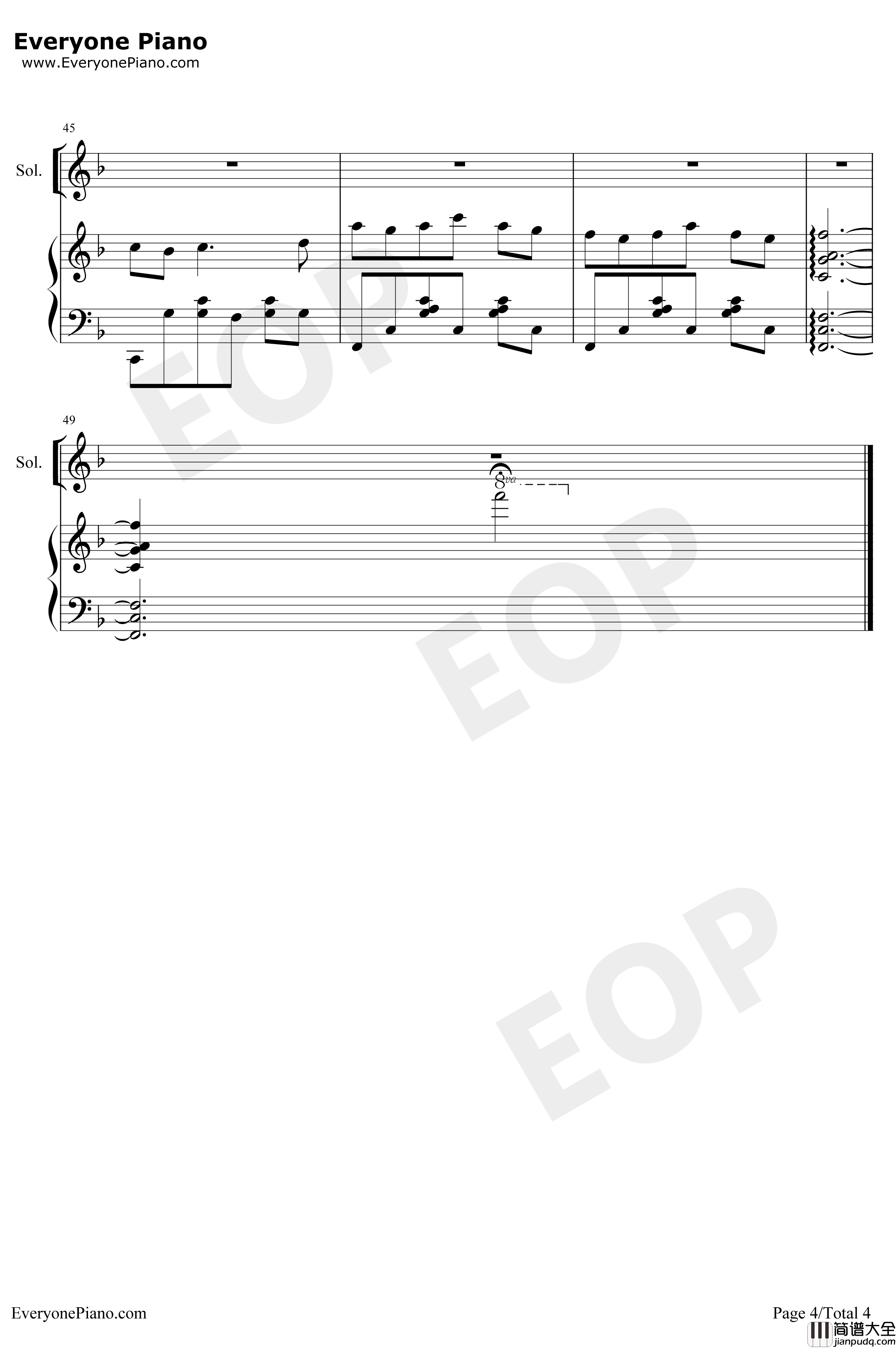 Cerf钢琴谱_BrunoCoulais_volant_风筝_放牛班的春天插曲