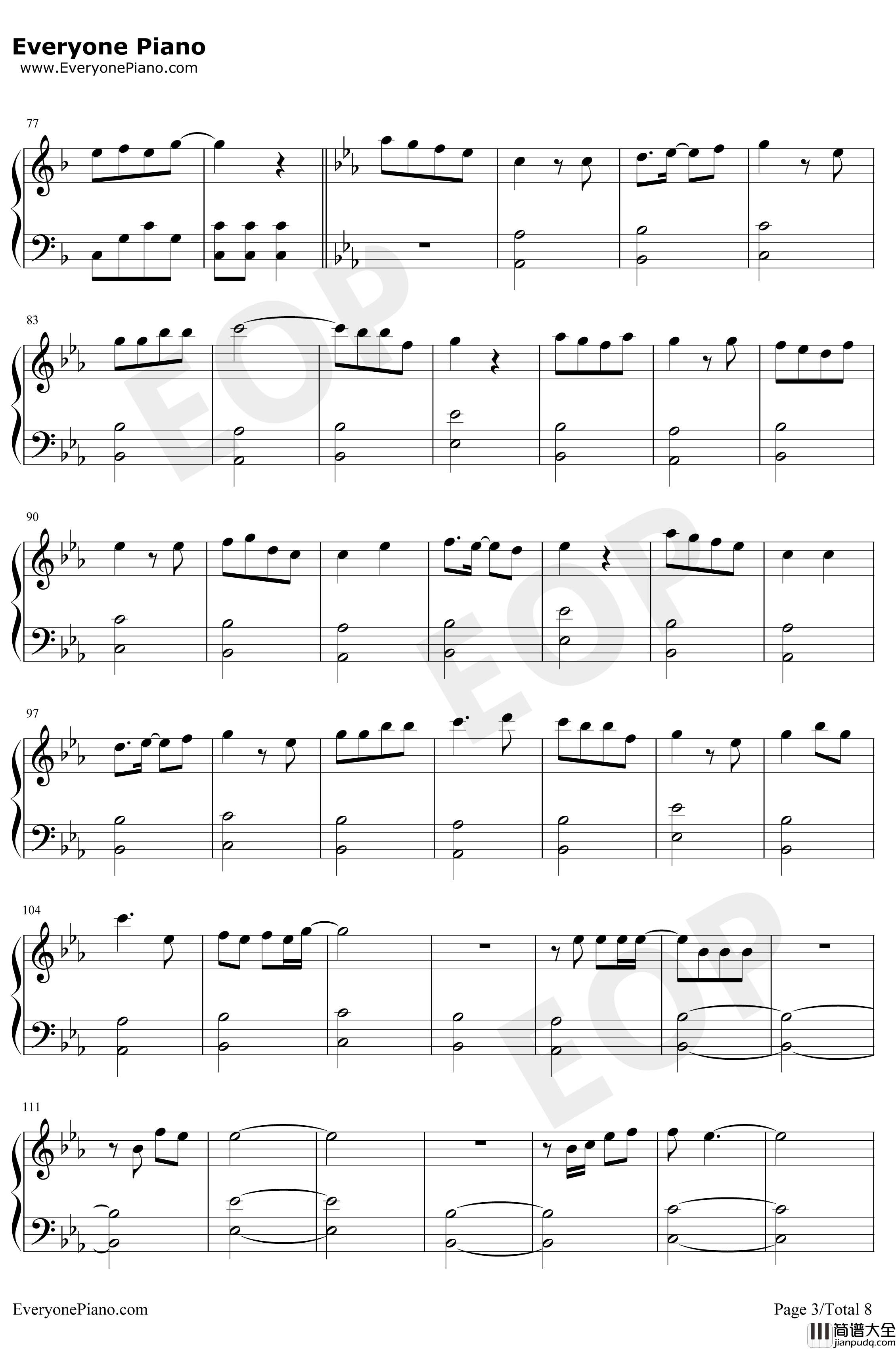 Bedtime_Story钢琴谱_西野加奈_三次元女友主题曲