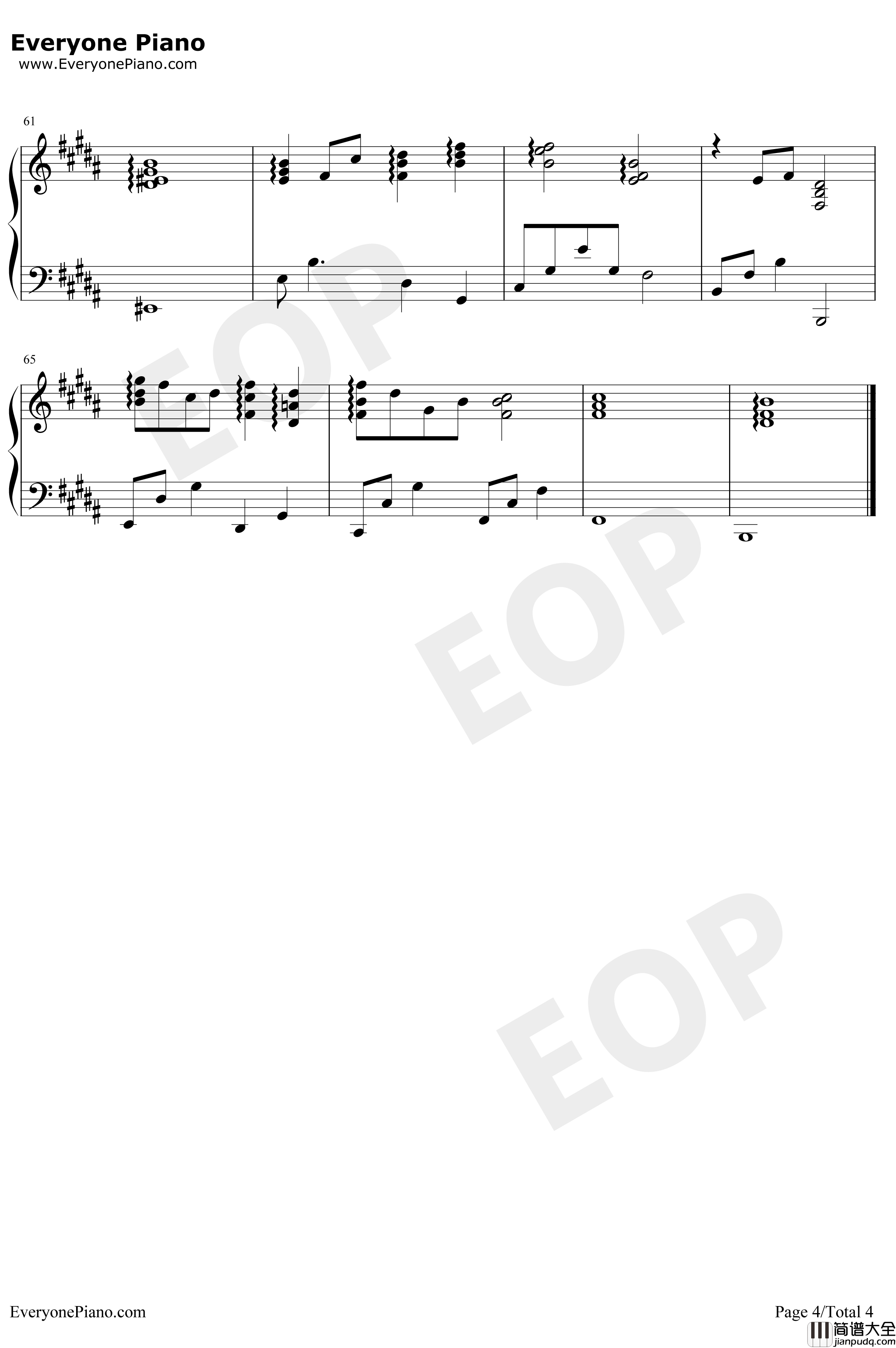 不哭钢琴谱_Sunnee_电影悲伤逆流成河推广曲_弹唱版