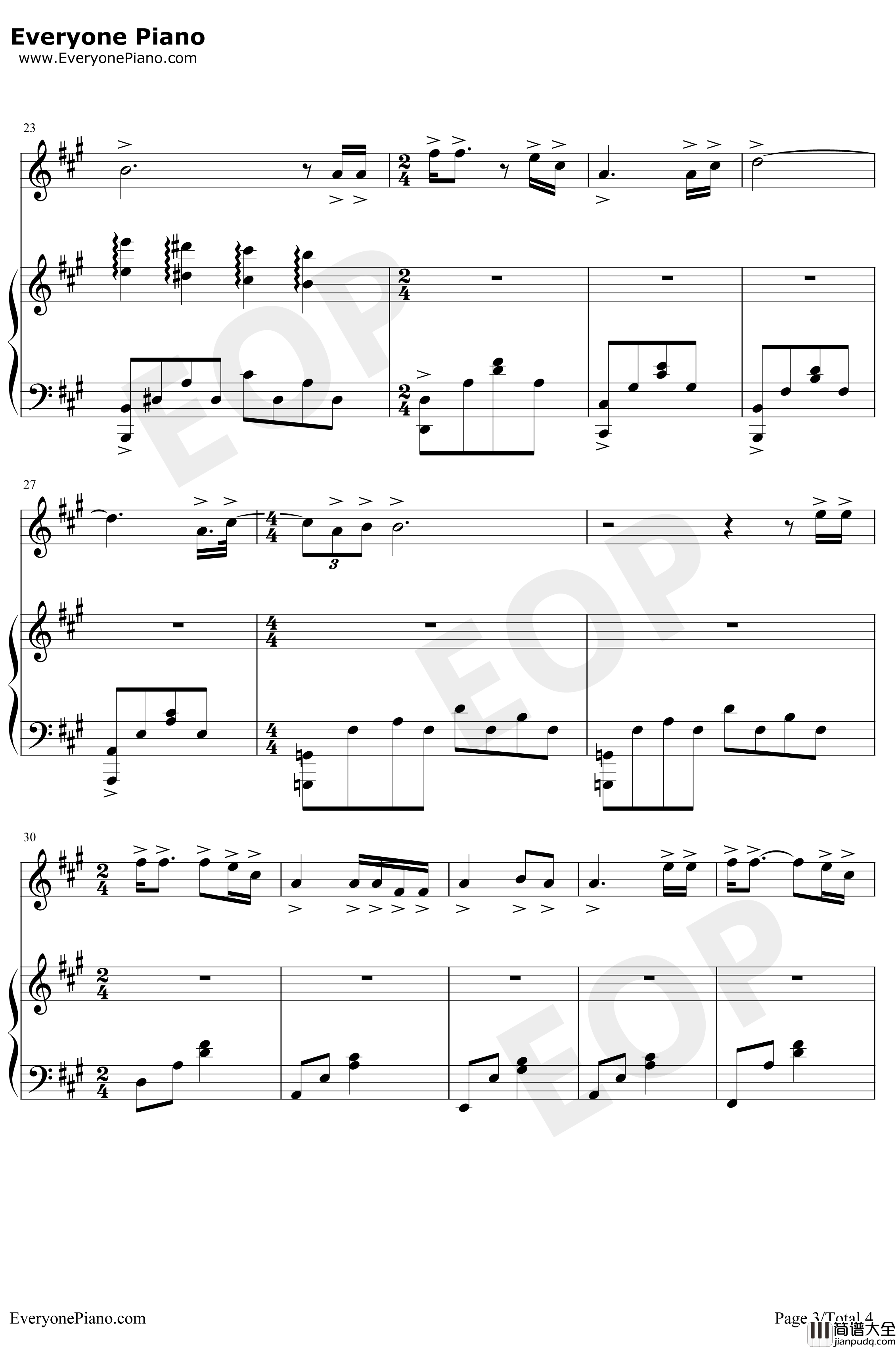 喵喵之歌钢琴谱_犬山犬子_神奇宝贝片尾曲