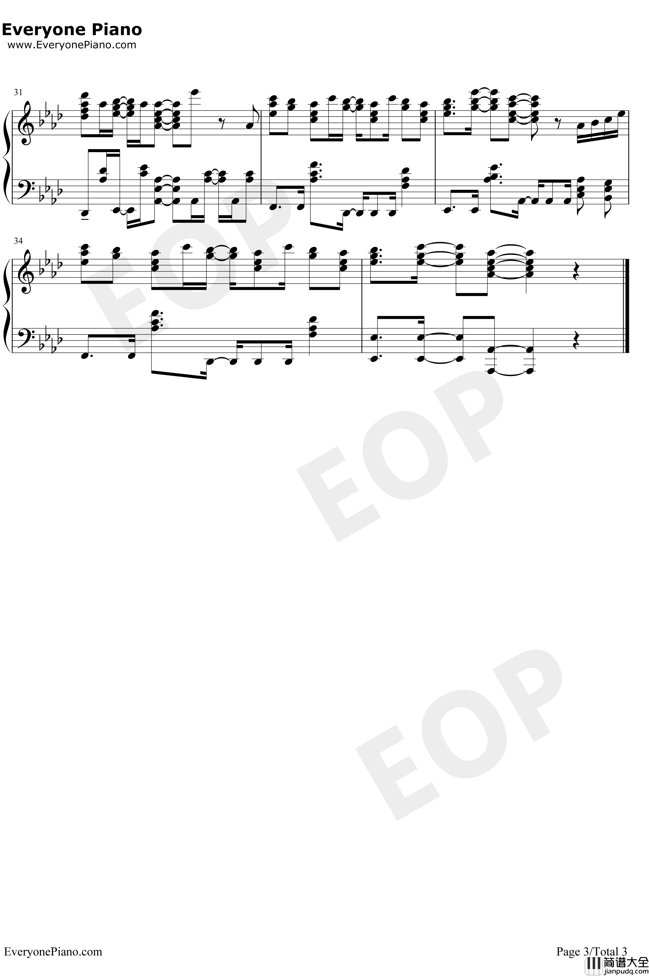 最悪な日でもあなたが好き钢琴谱_芹泽优_异世界魔王与召唤少女的奴隶魔术ED