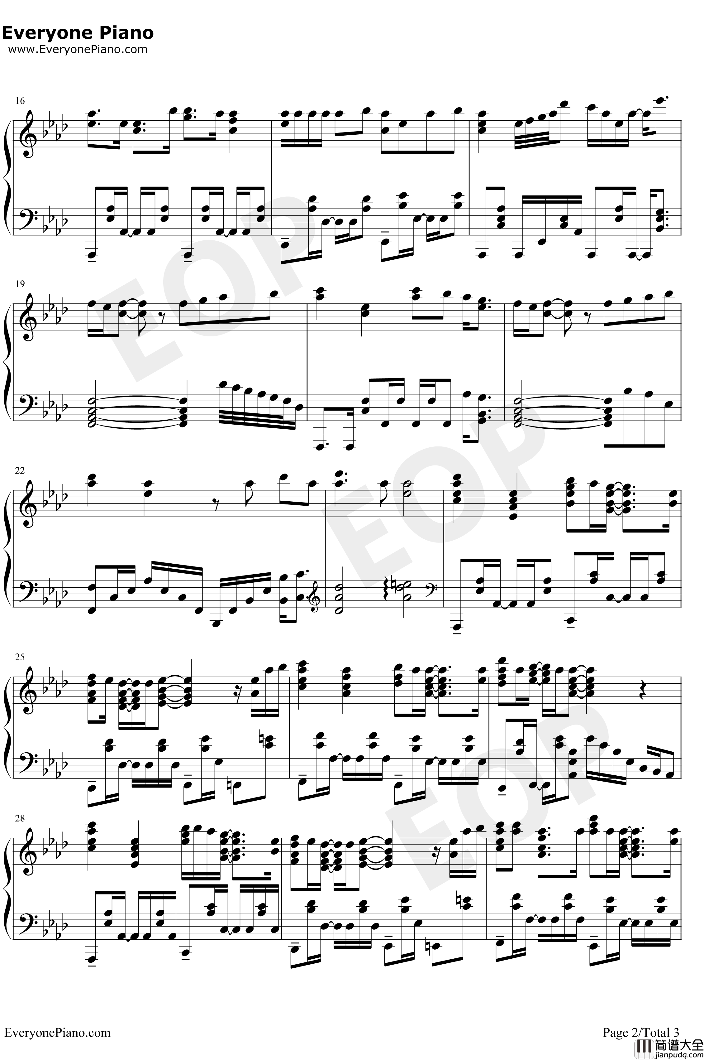 最悪な日でもあなたが好き钢琴谱_芹泽优_异世界魔王与召唤少女的奴隶魔术ED