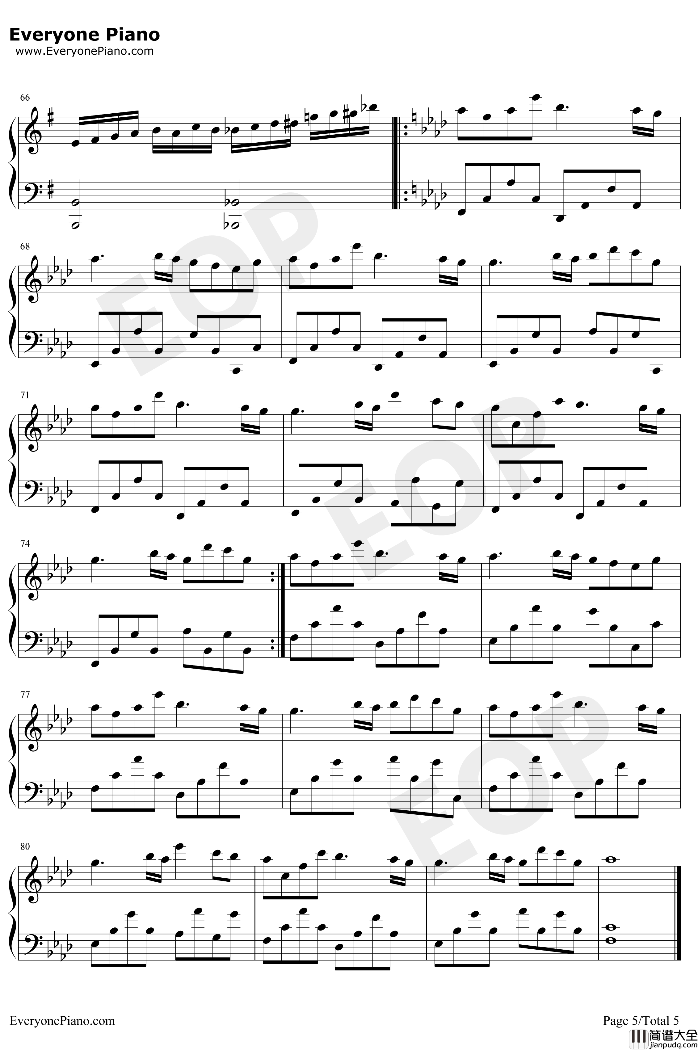 Next_To_You钢琴谱_KenArai_完整版