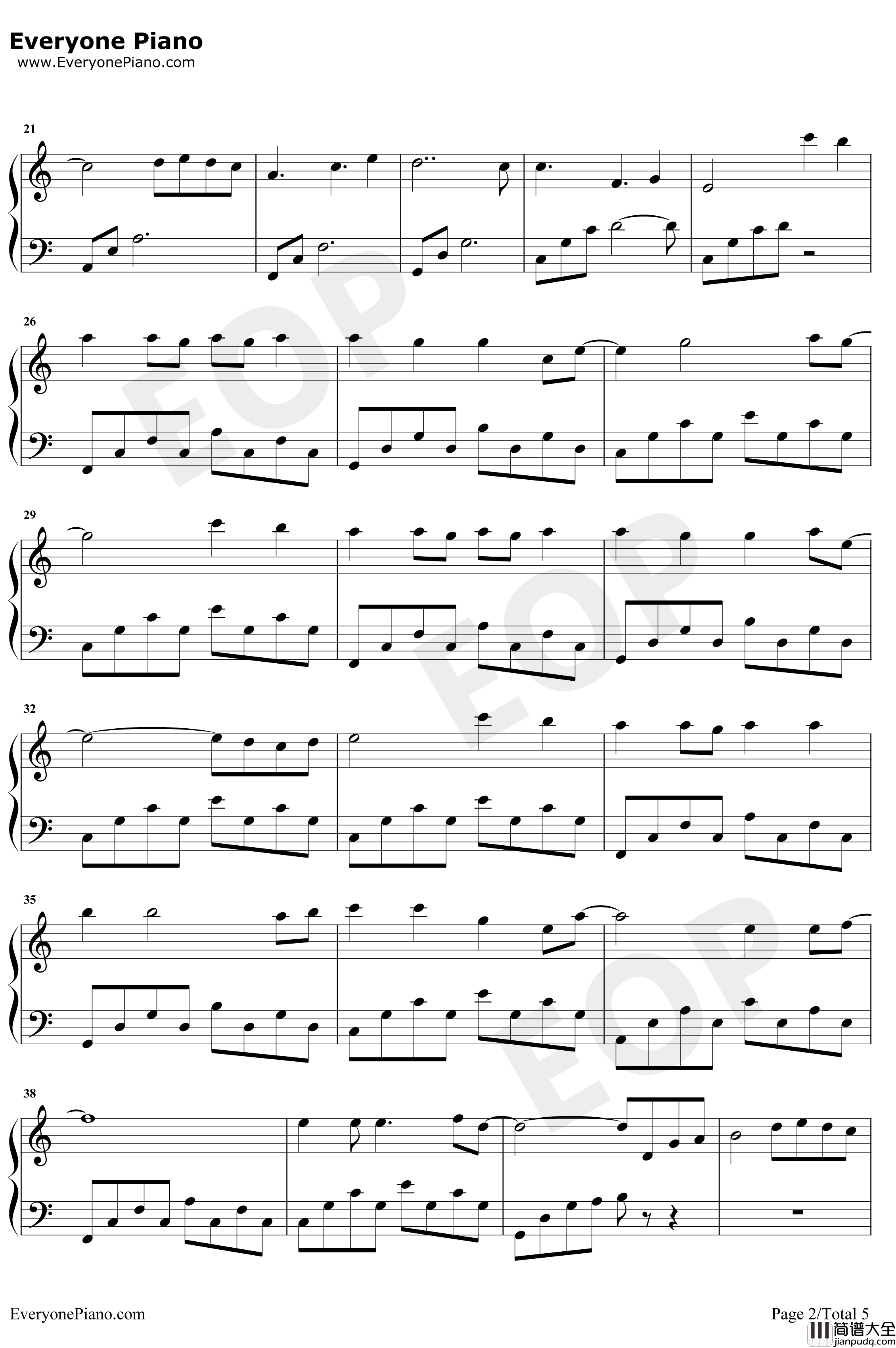 What_Are_Words钢琴谱_ChrisMedina_原版