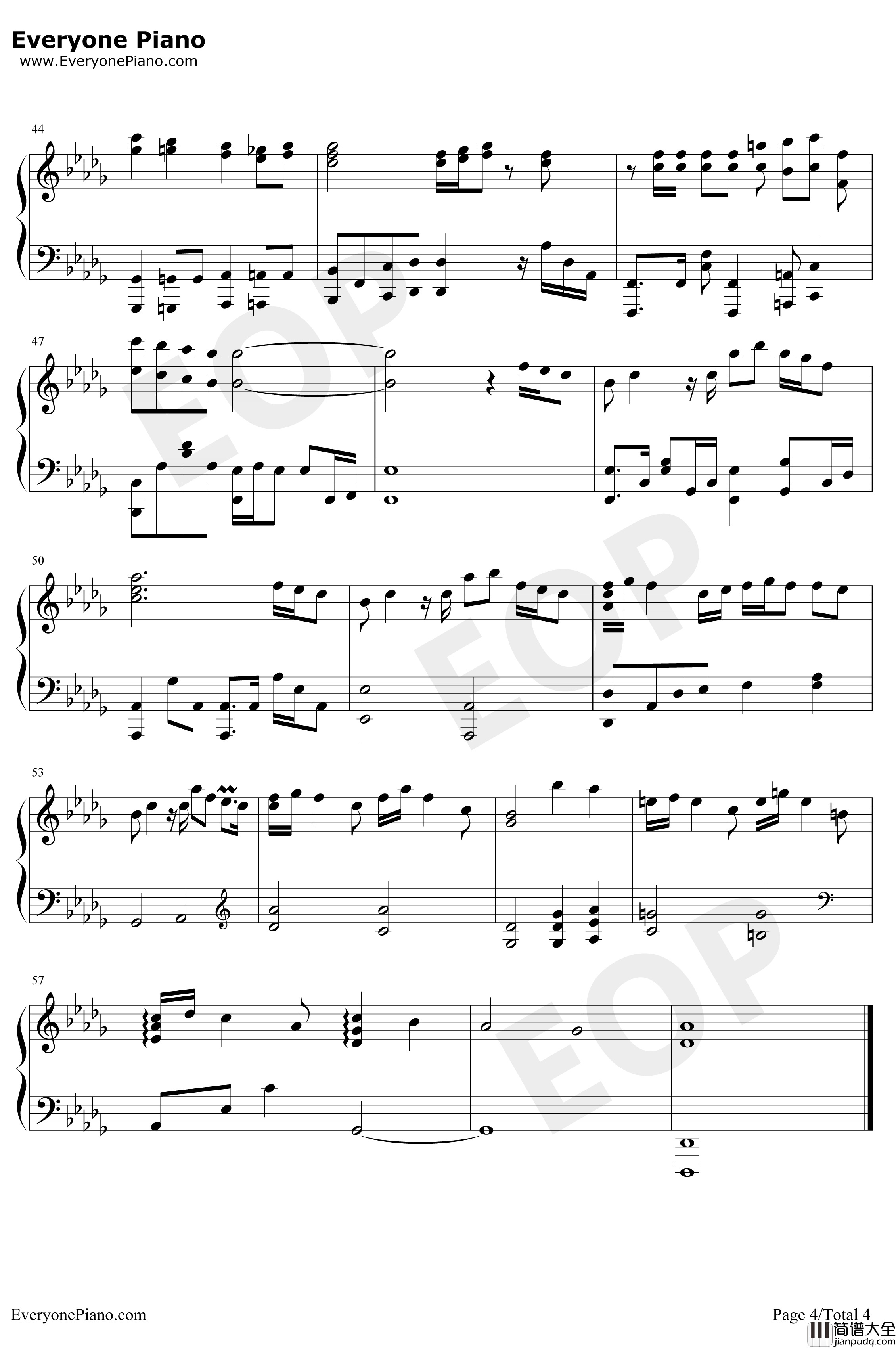 下个转弯是你吗钢琴谱_杨丞琳_一见不钟情片尾曲