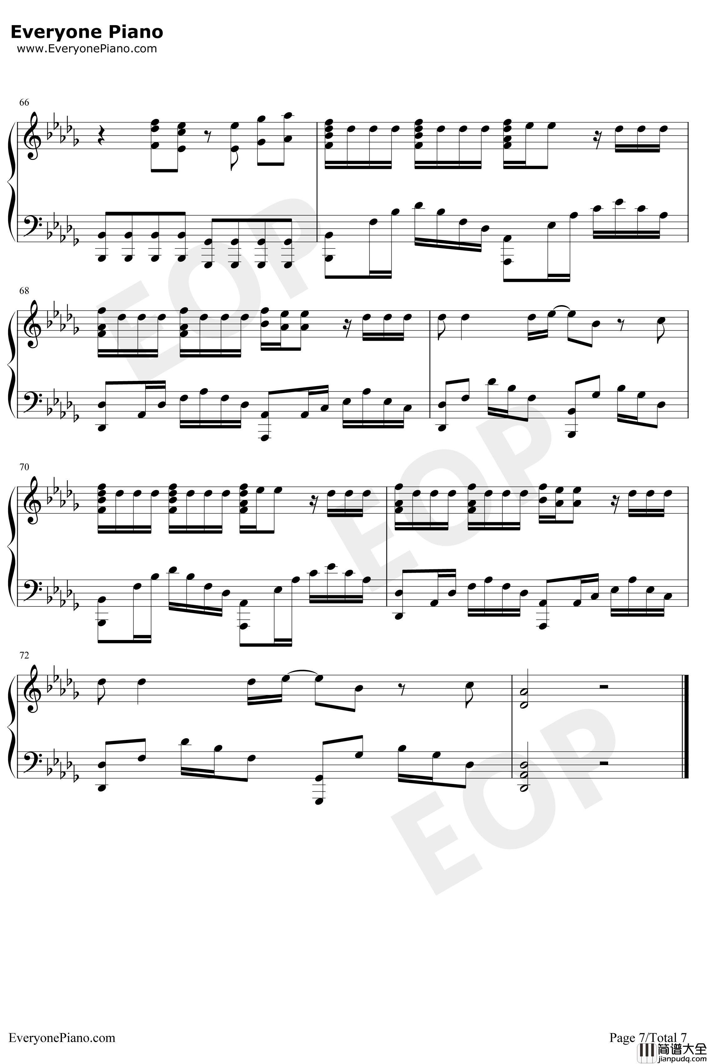 Good_Life钢琴谱_G_EazyKehlani_速度与激情8插曲