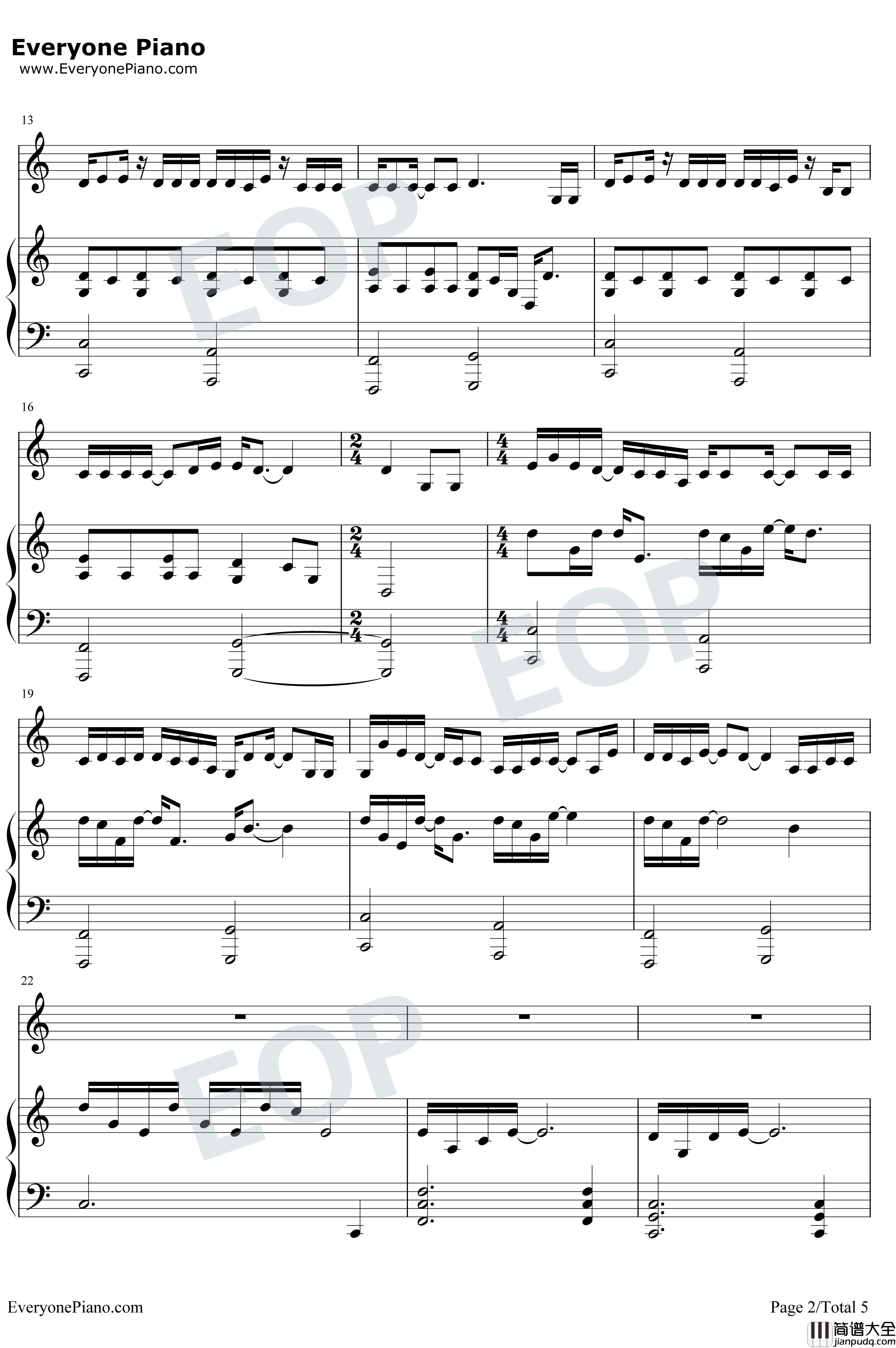 可能否钢琴谱_木小雅_可能我撞了南墙才会回头吧