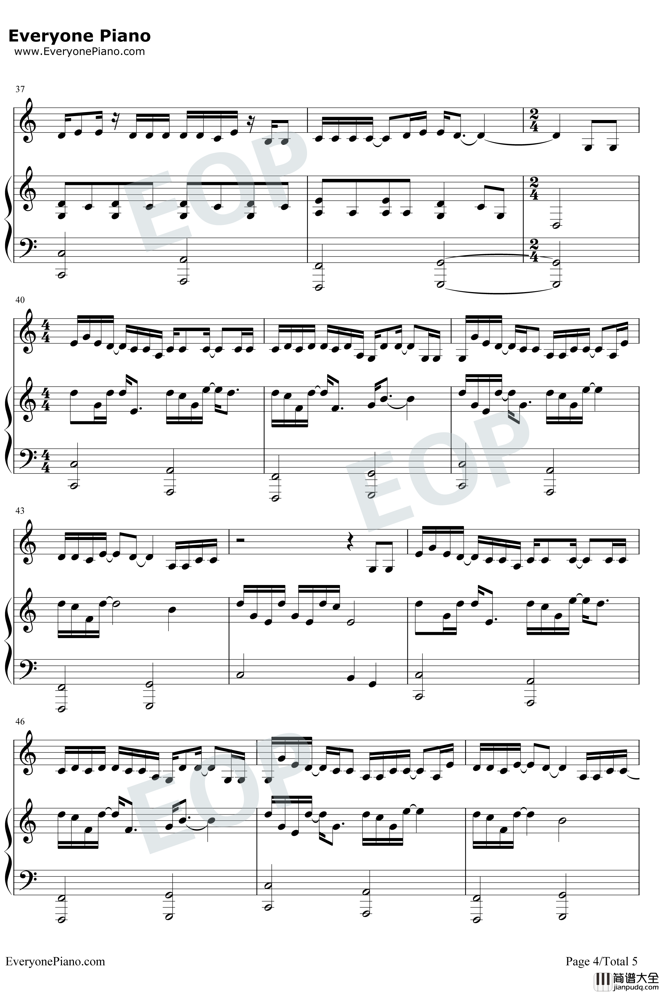 可能否钢琴谱_木小雅_可能我撞了南墙才会回头吧