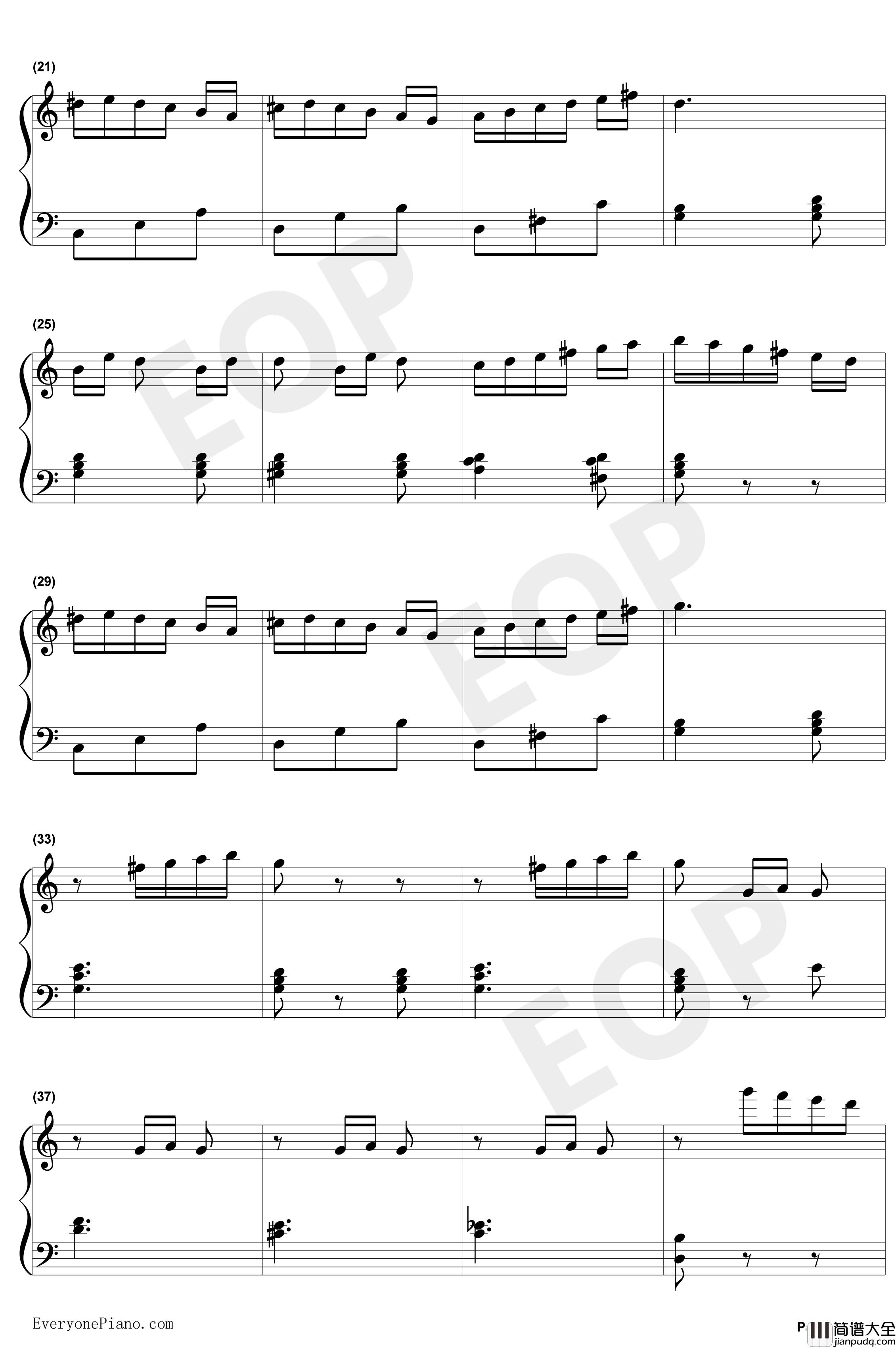 八音盒钢琴谱__波尔迪尼