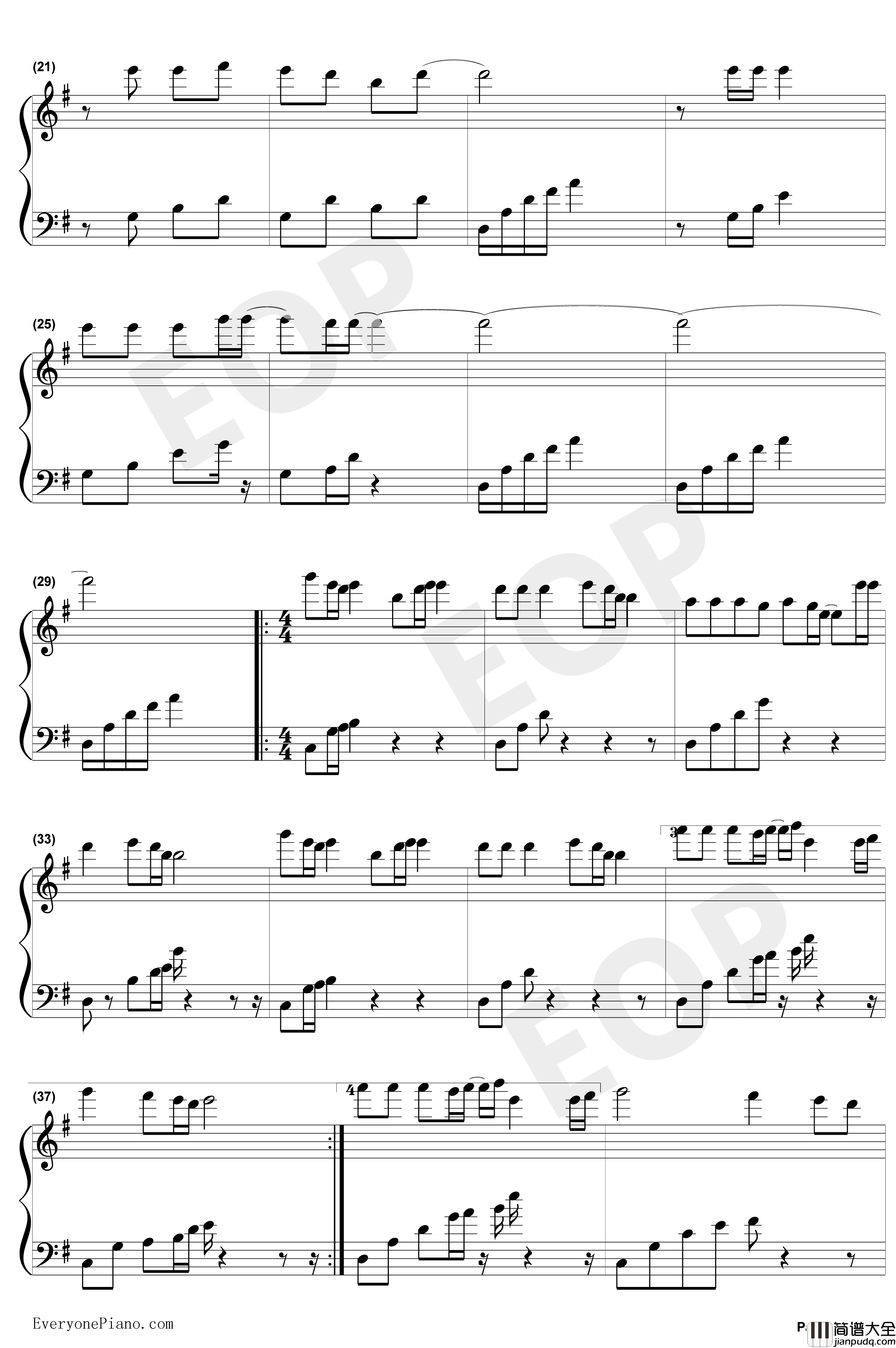 霸王别姬钢琴谱_屠洪刚