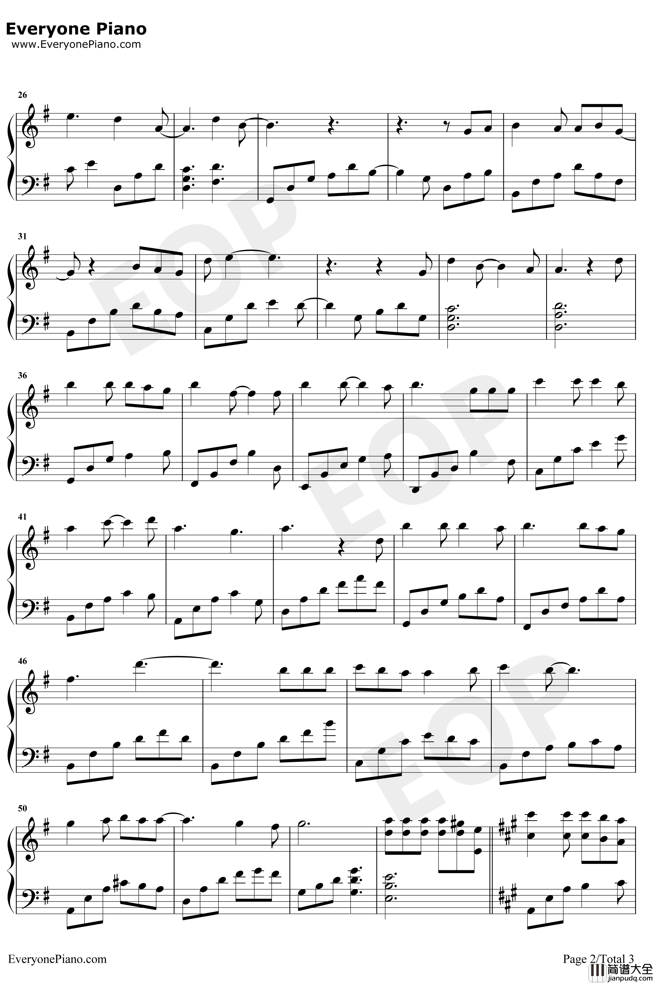 莉莉安钢琴谱_宋冬野