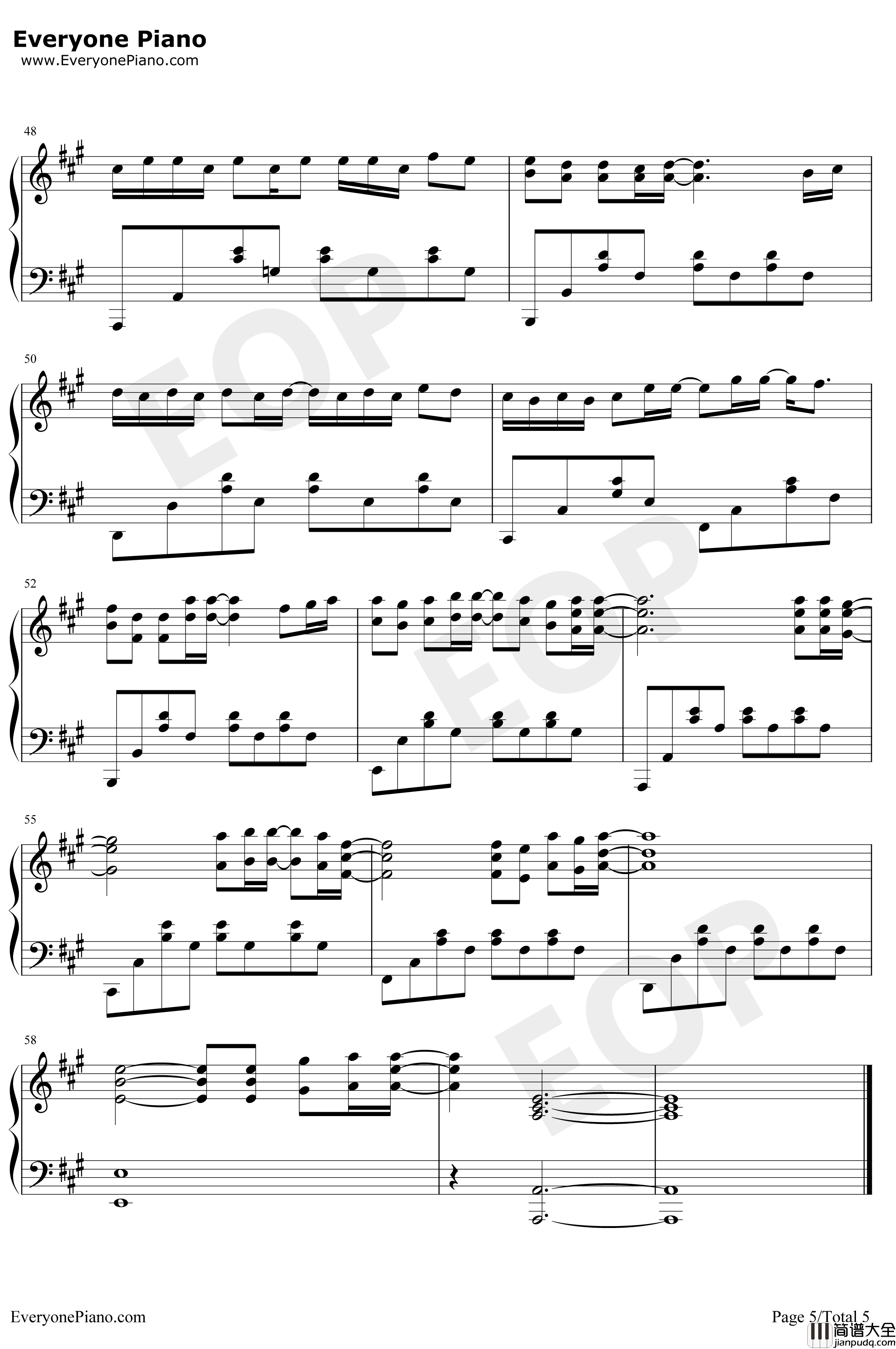 昨日青空钢琴谱_尤长靖_昨日青空同名青春主题曲