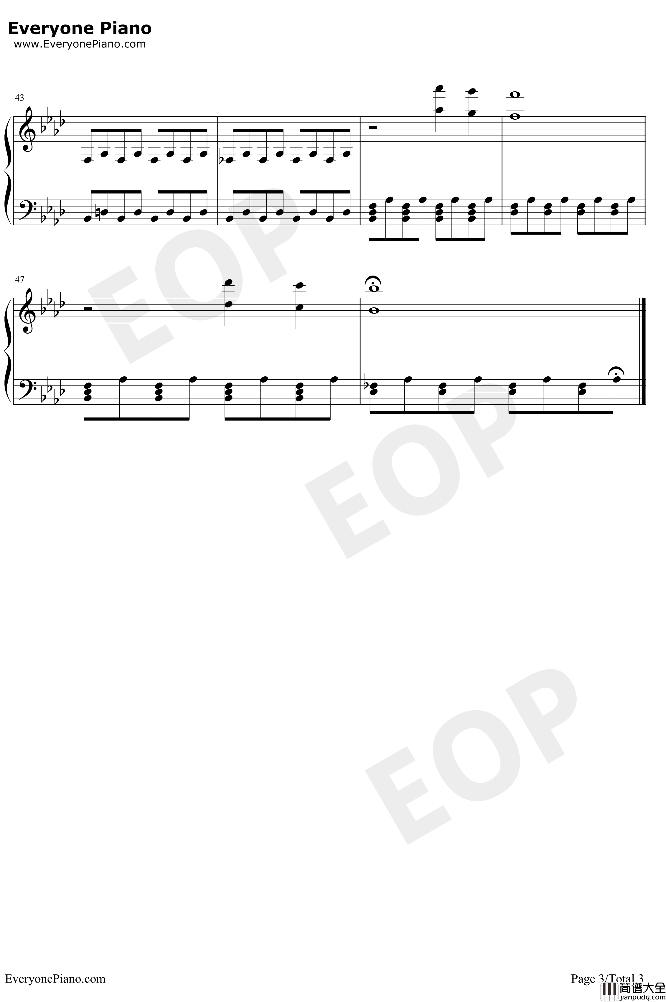 Truman_Sleeps钢琴谱_PhilipGlass_楚门的世界OST