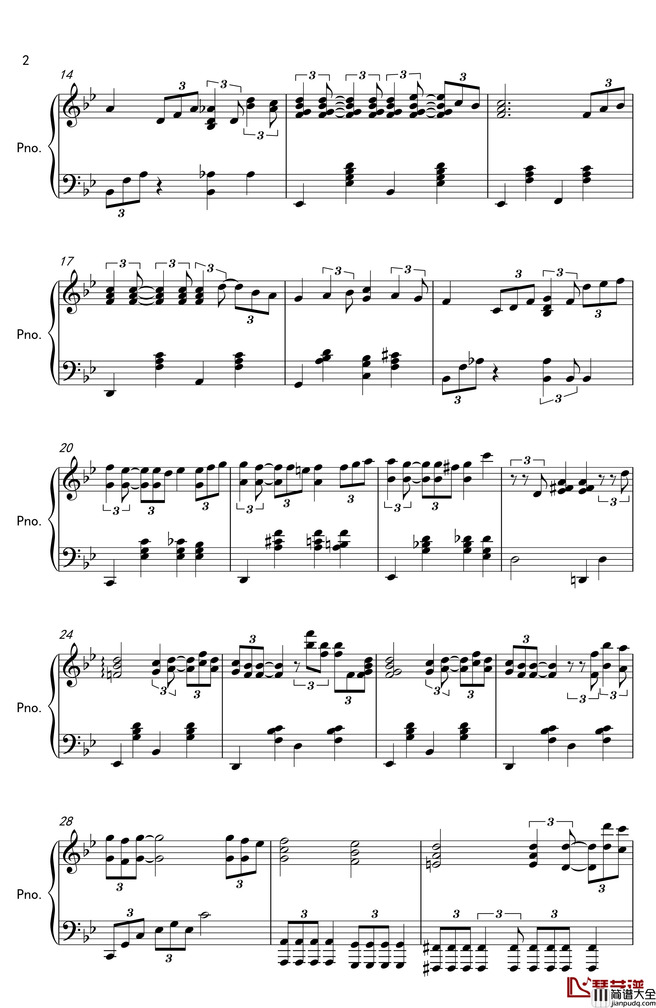 红猪_帰らざる日々钢琴谱_久石让