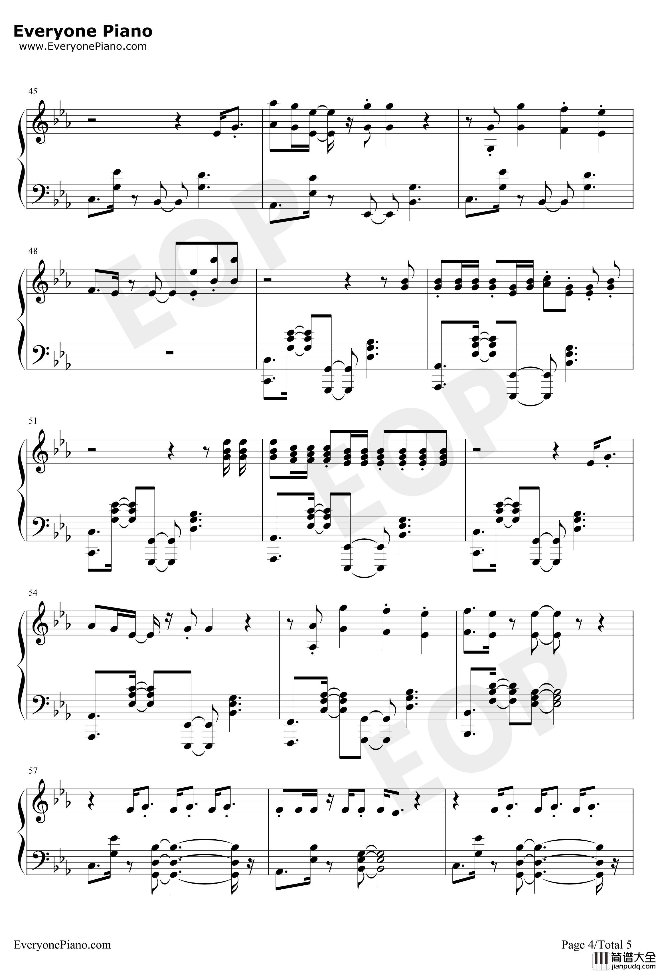 Here_with_Me钢琴谱_MarshmelloChvrches