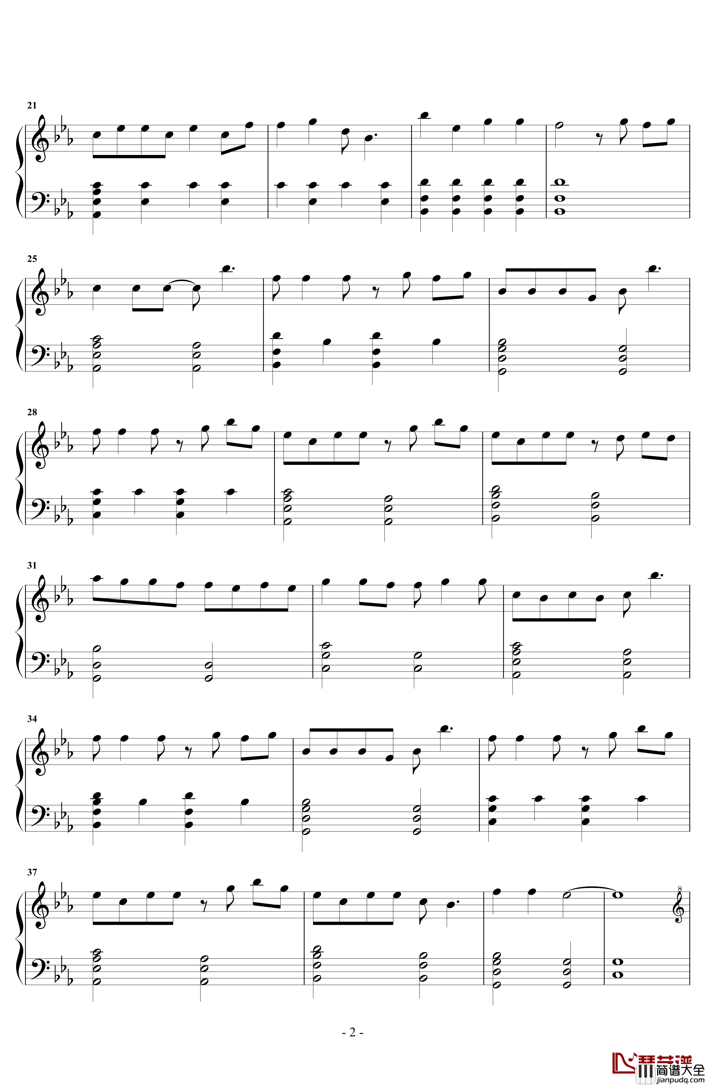 绿色钢琴谱_陈雪凝