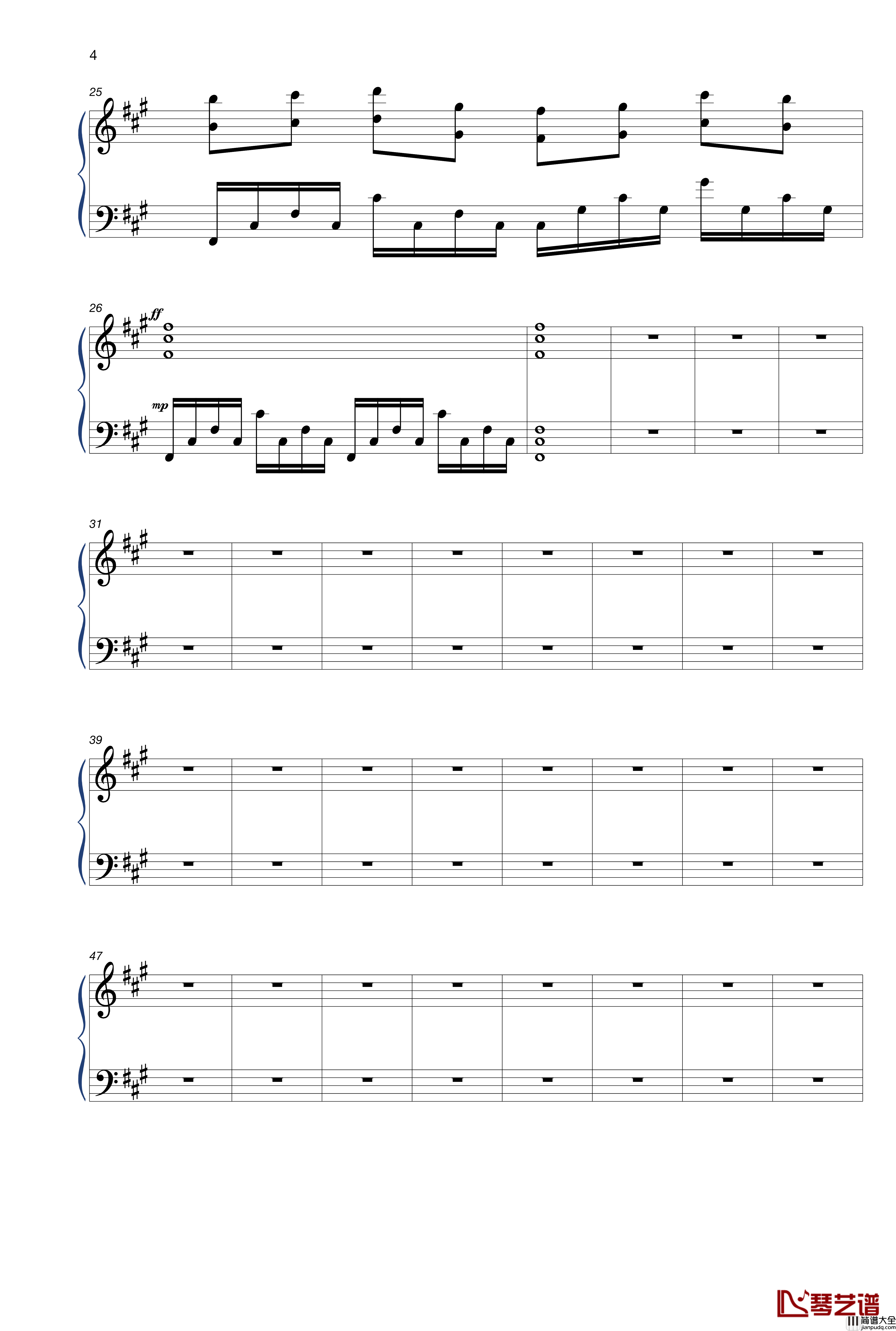 苍山茫茫钢琴谱__扶摇_插曲