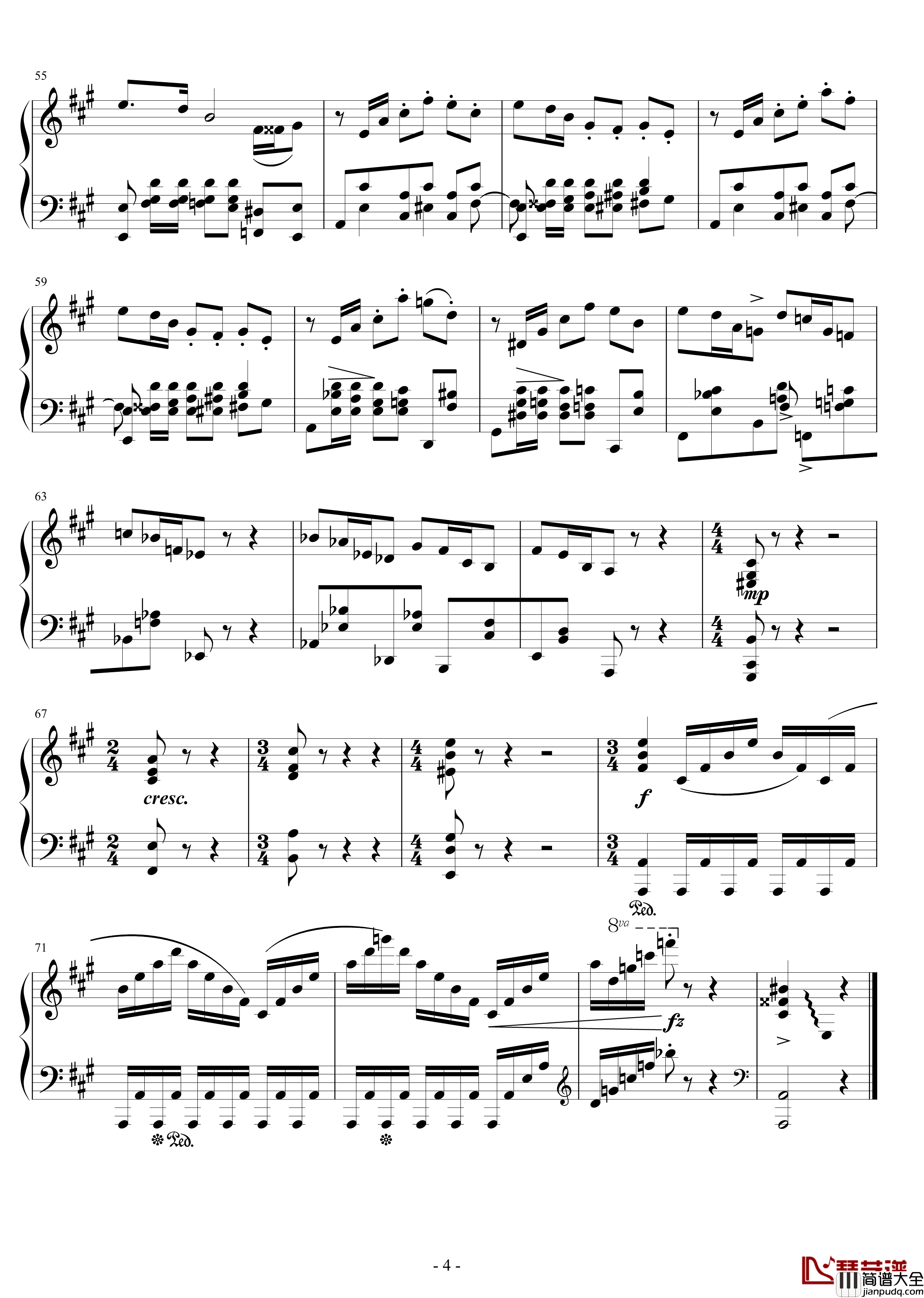 Party钢琴谱_月球之花