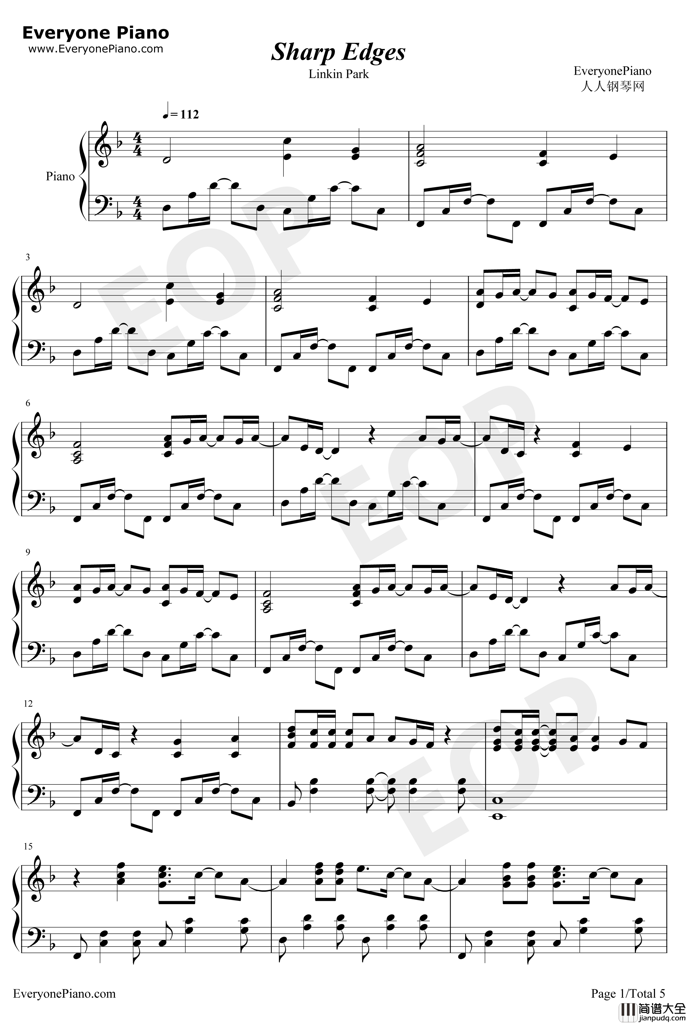 Sharp_Edges钢琴谱_LinkinPark
