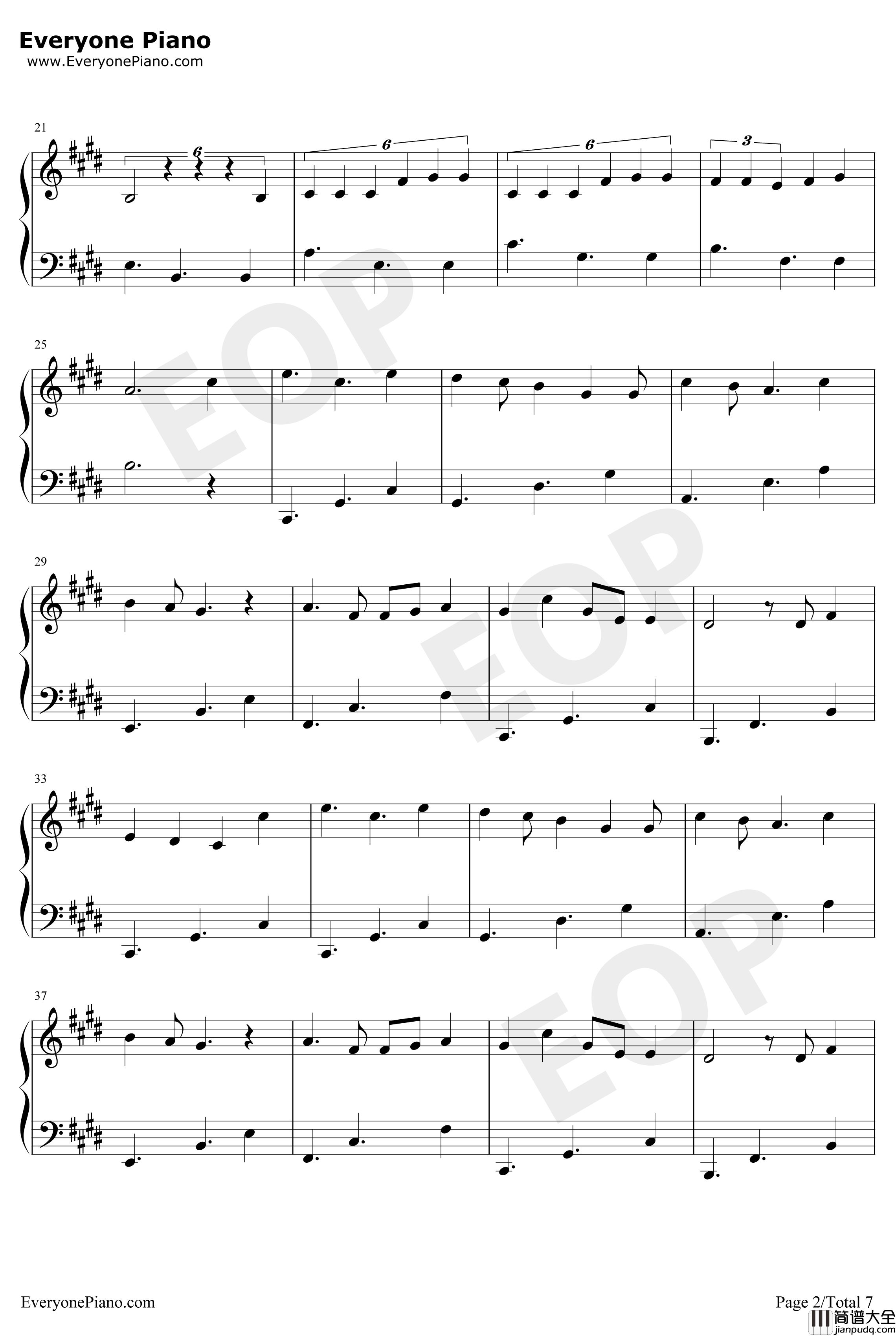 On_My_Way钢琴谱_AlanWalker_简单版_AlanWalker