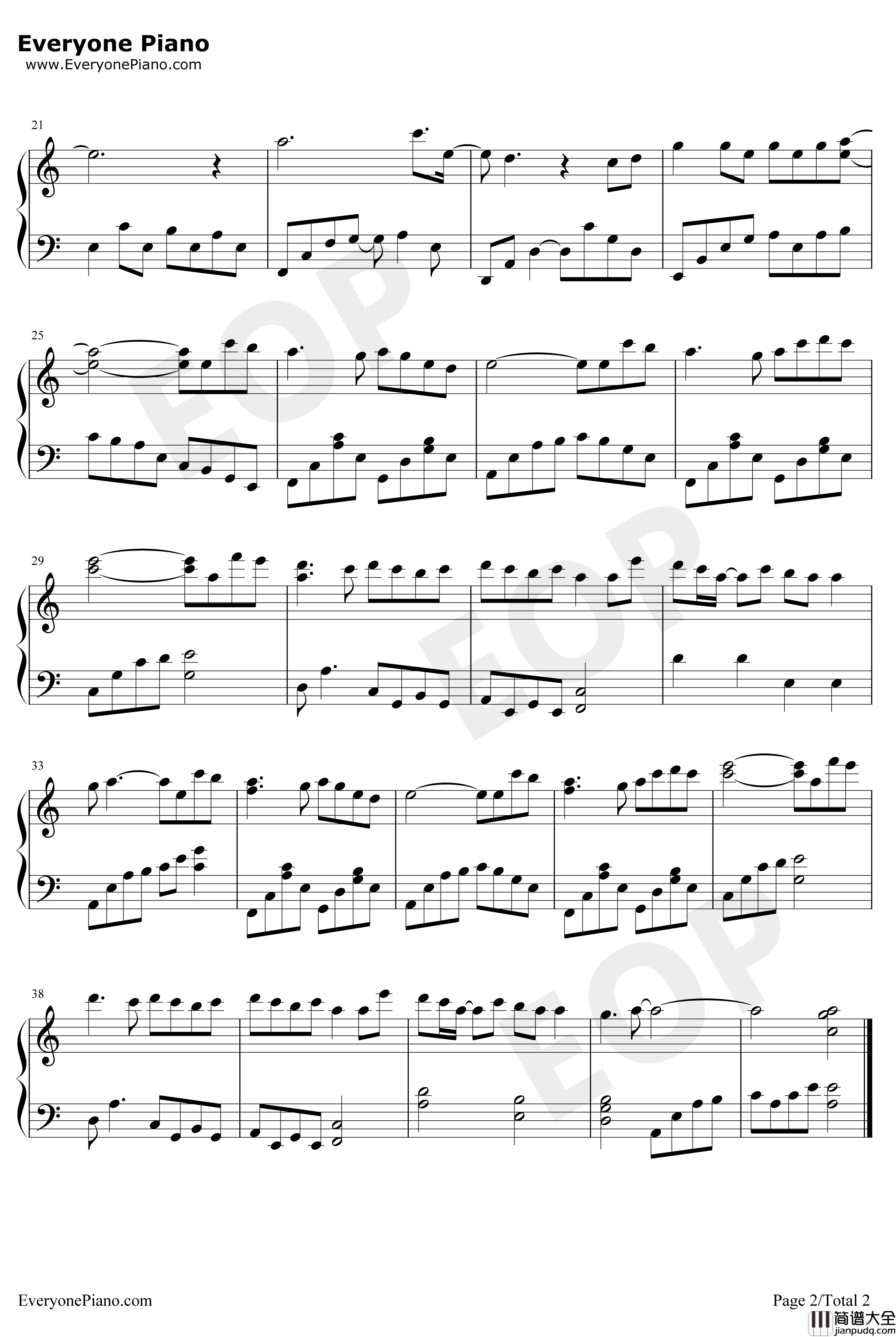 何为永恒钢琴谱_胡夏_倚天屠龙记片尾曲