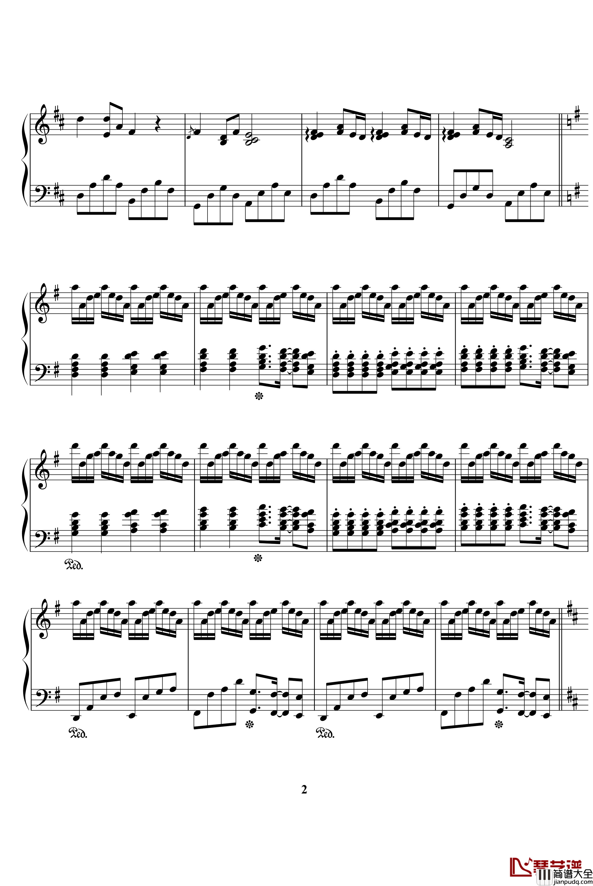 summer钢琴谱_菊次郎の夏天_久石让