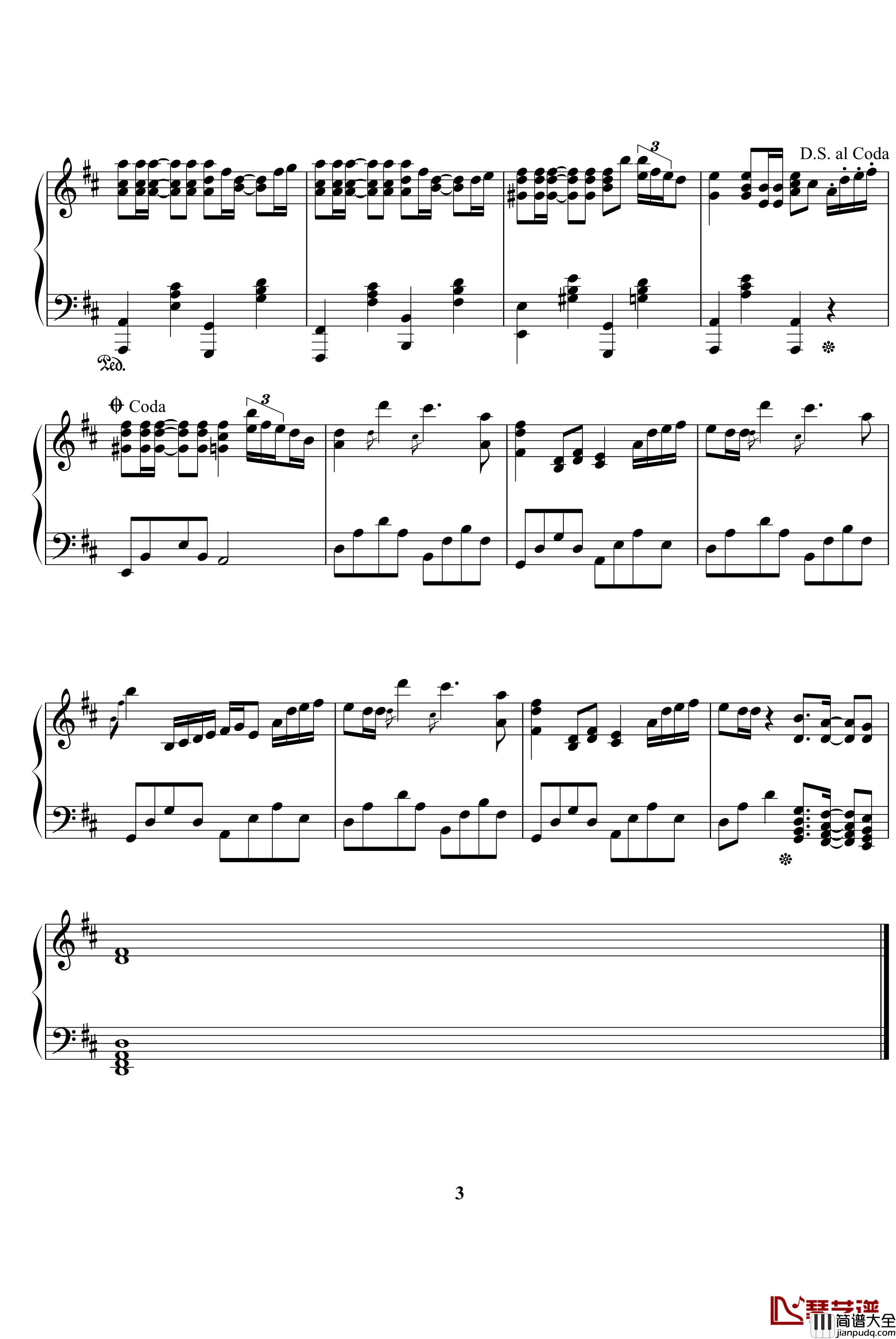 summer钢琴谱_菊次郎の夏天_久石让