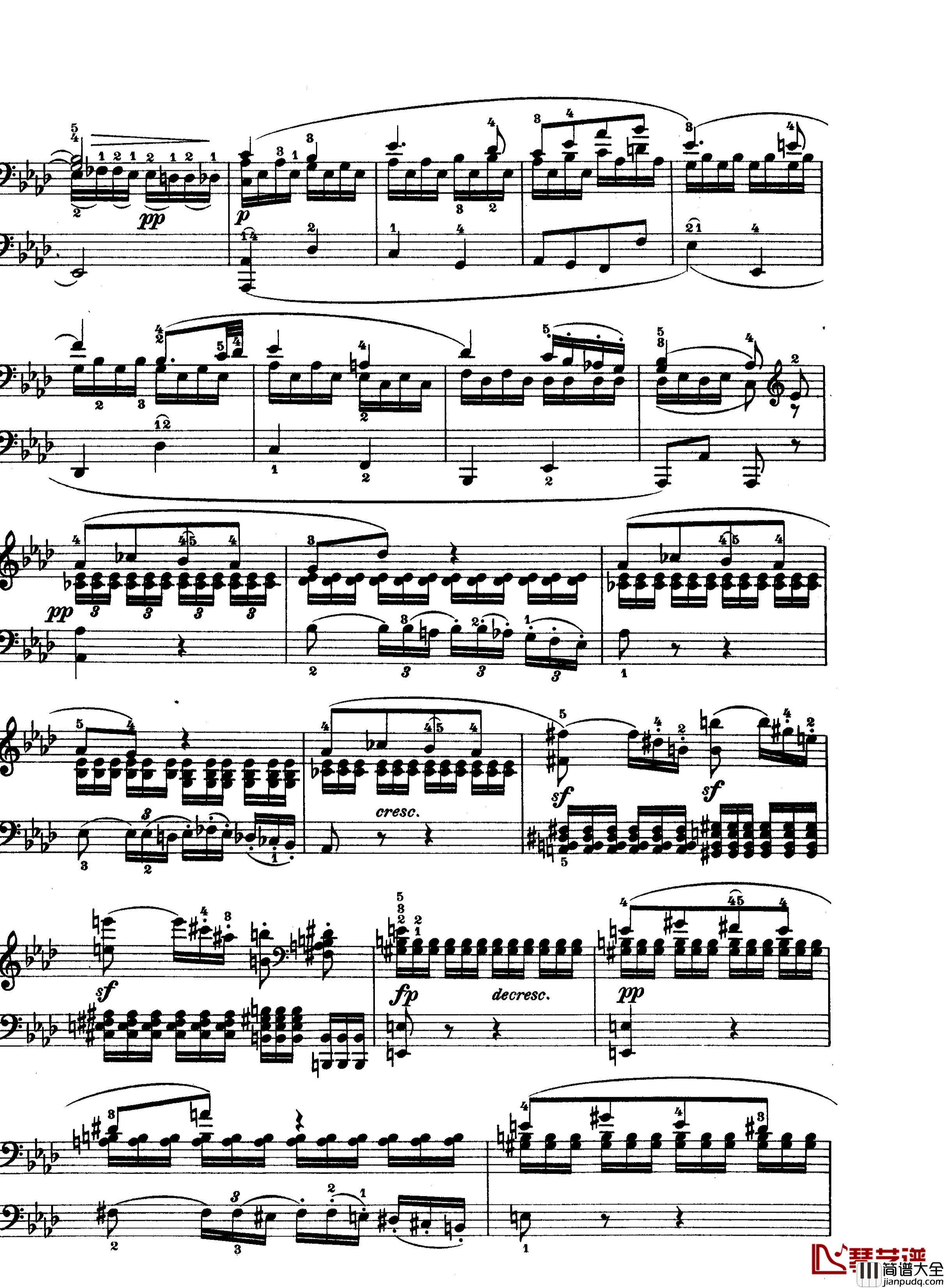 C小调第八琴奏鸣曲钢琴谱_悲怆_贝多芬_beethoven