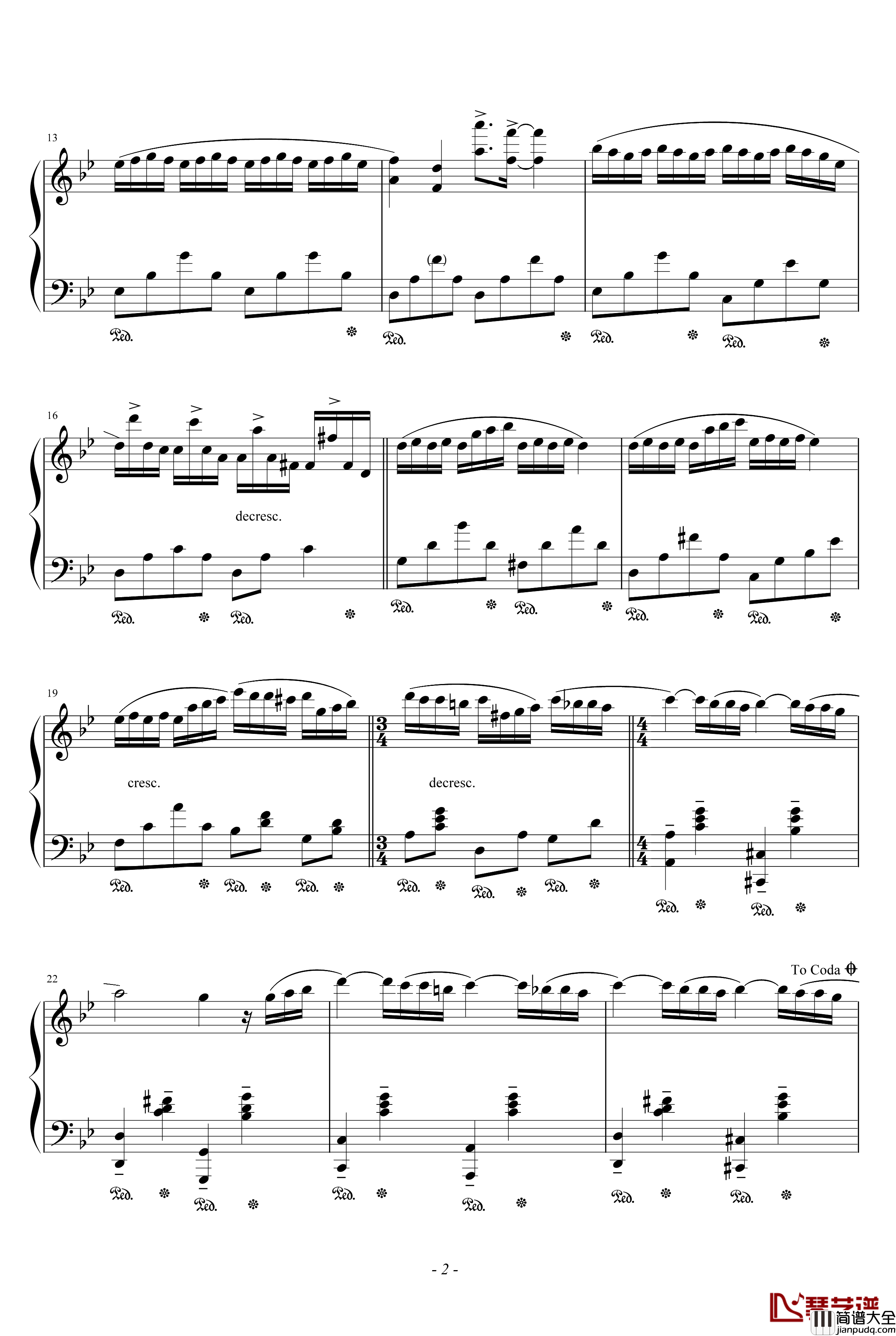 第二号奏鸣曲钢琴谱_我的父亲_克莱德曼