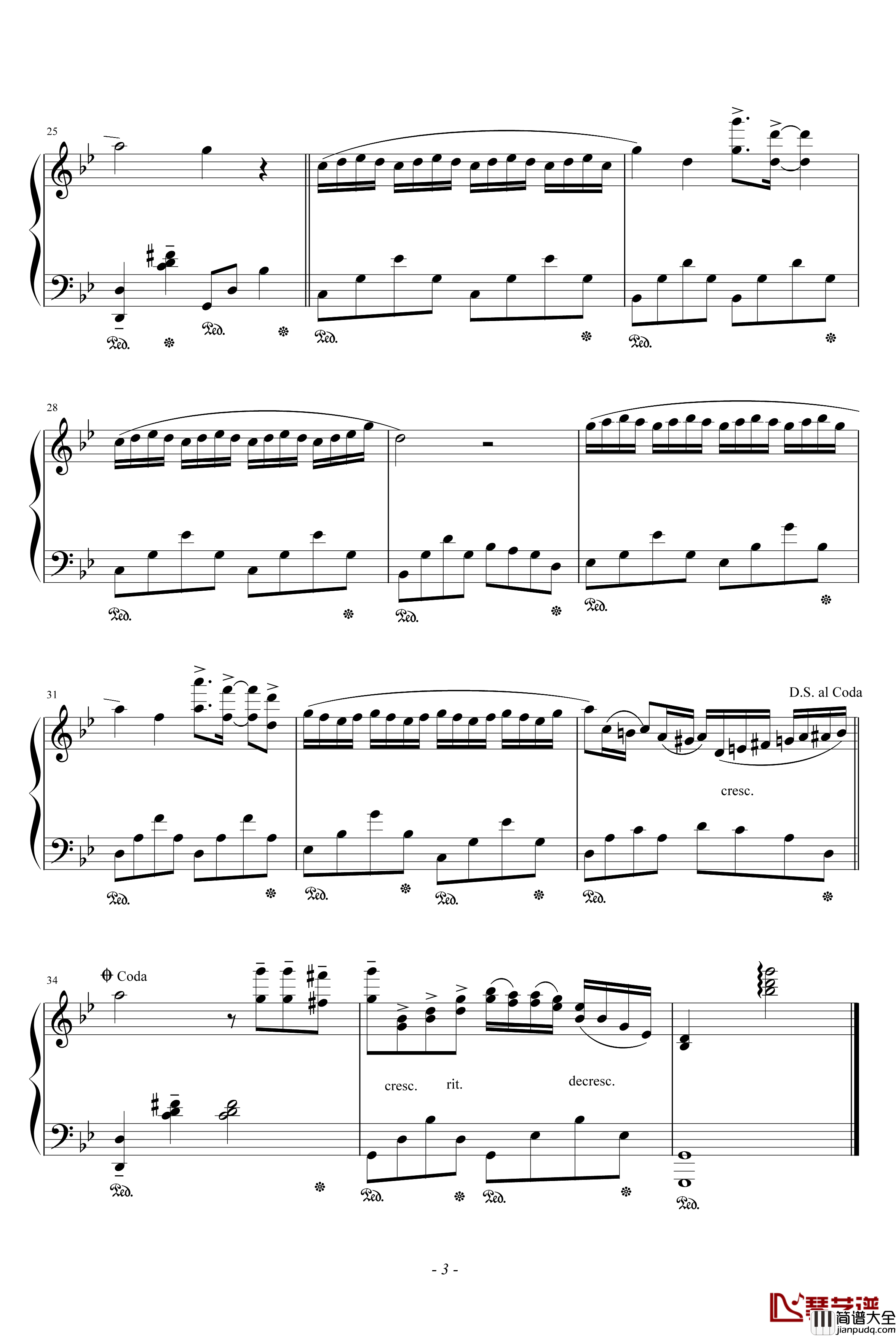 第二号奏鸣曲钢琴谱_我的父亲_克莱德曼