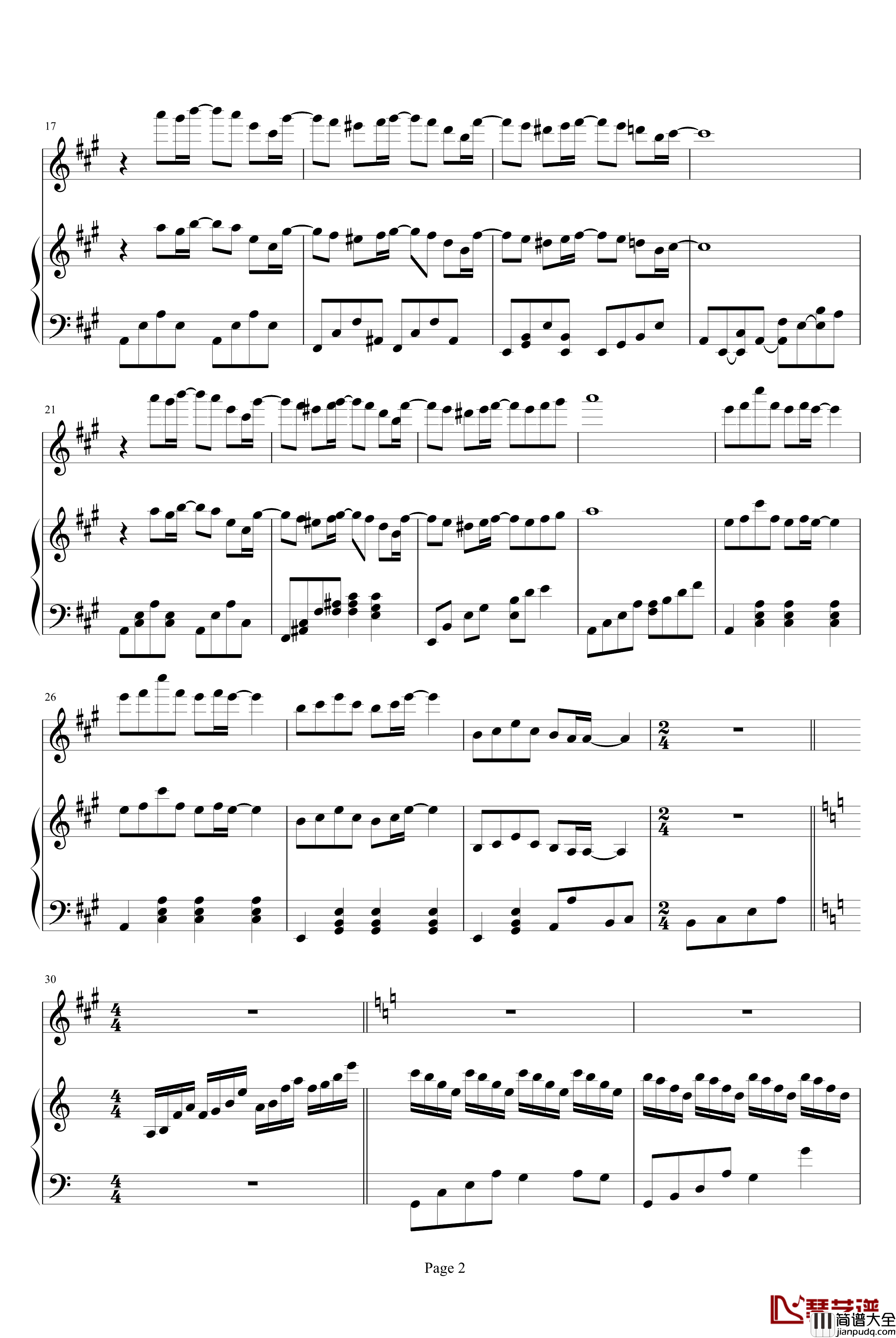 诗意奏鸣曲钢琴谱_克莱德曼