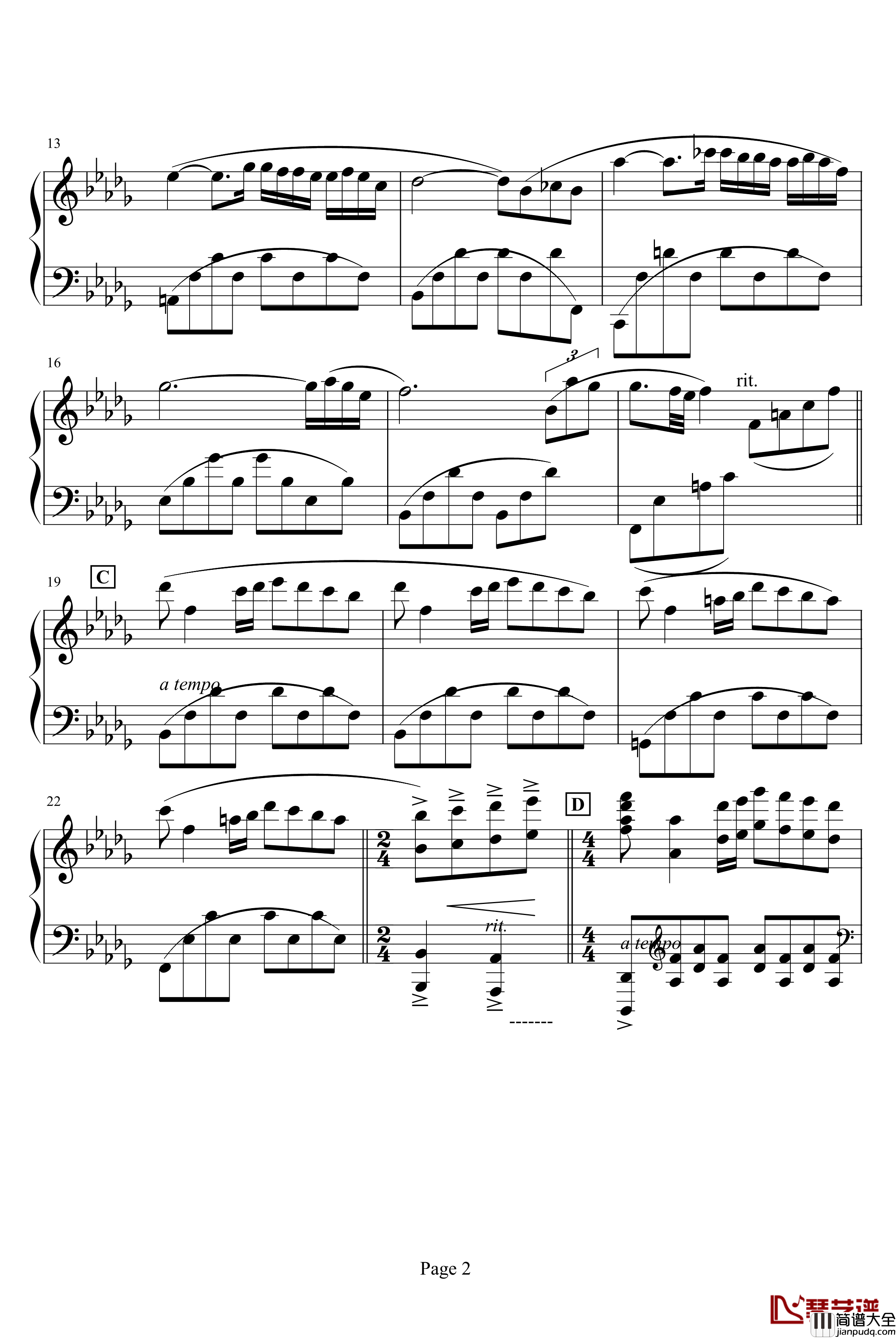 秋日私语钢琴谱_绝望メ前奏曲_克莱德曼