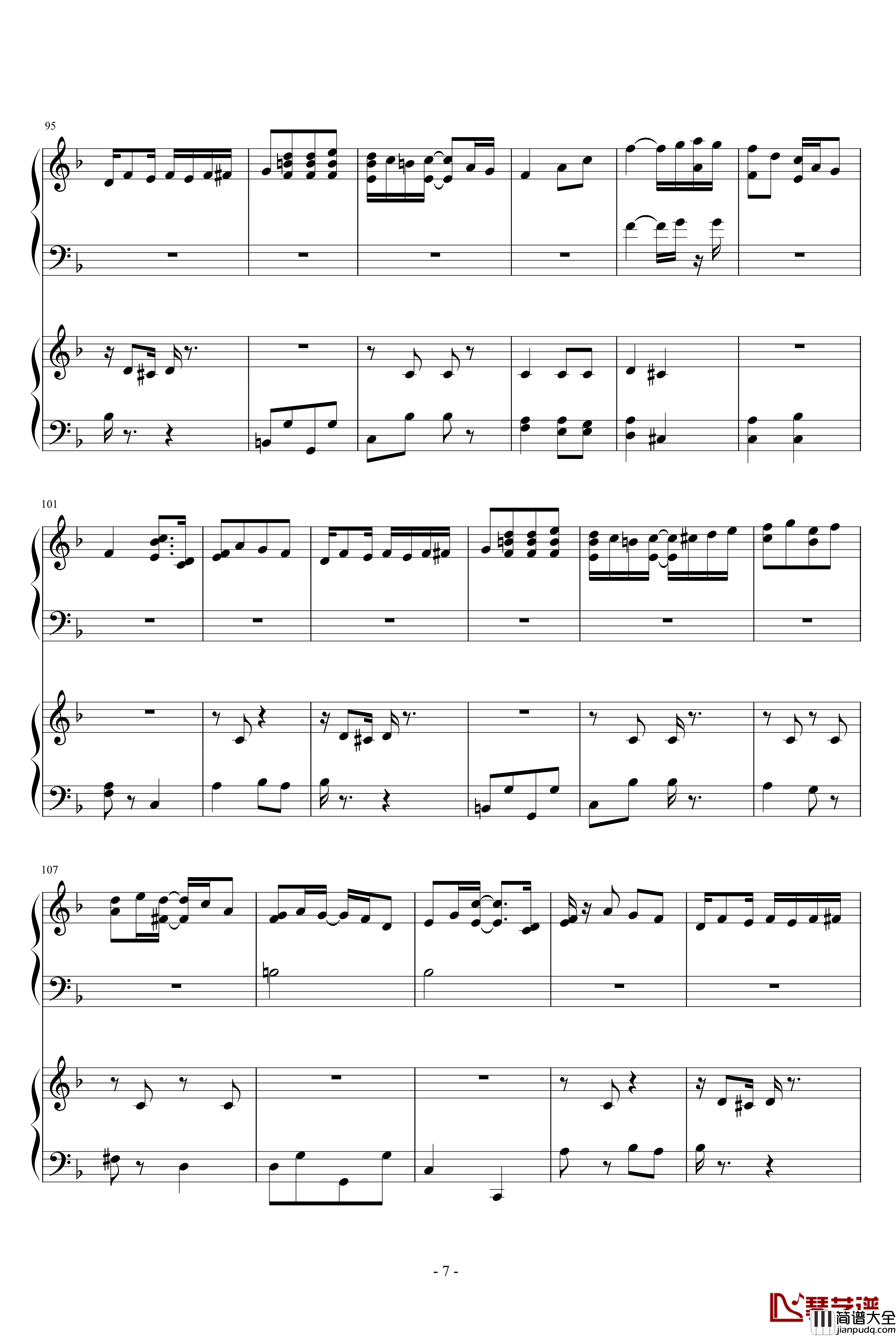 扬基嘟德尔钢琴谱_爵士_dengguobiao