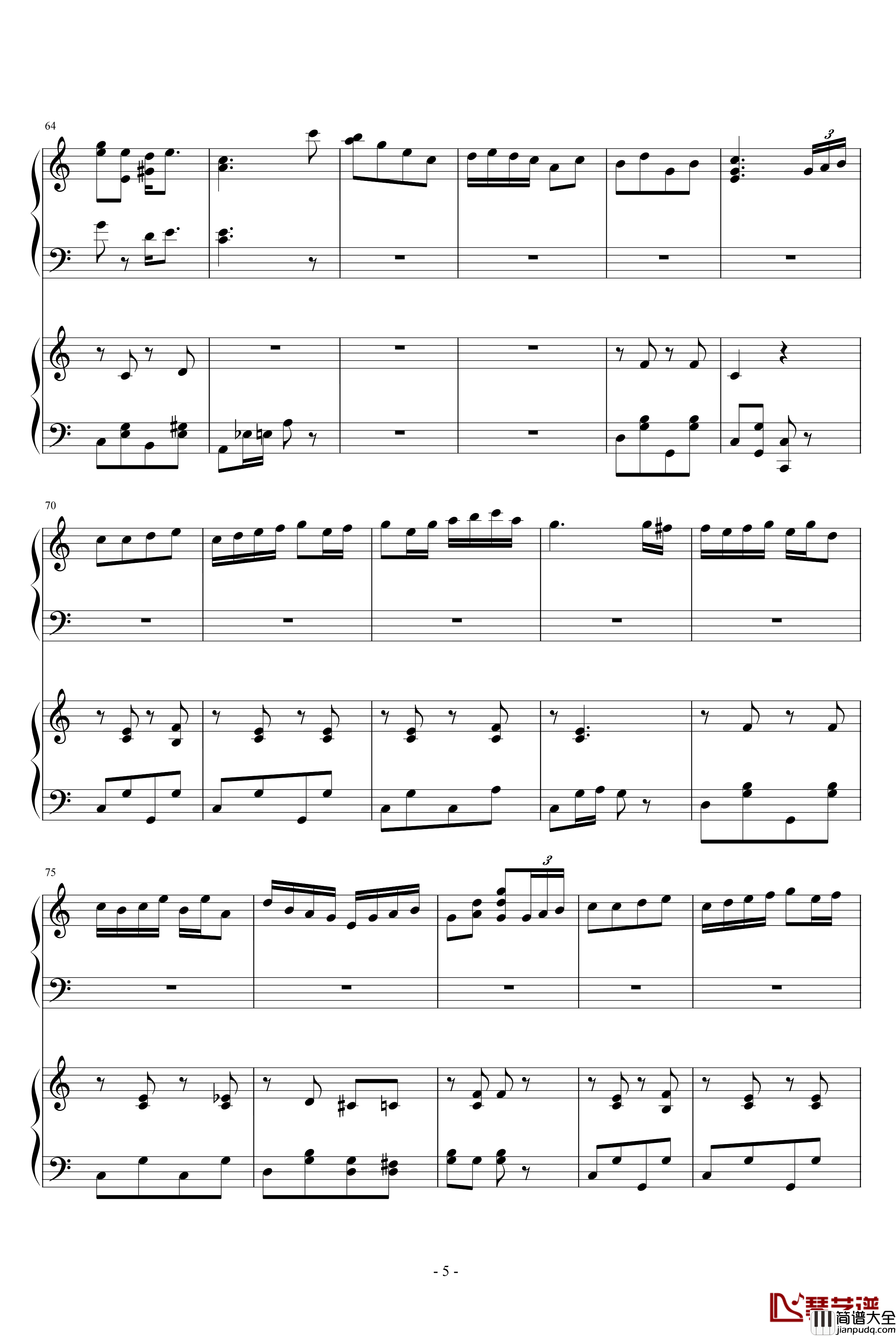 扬基嘟德尔钢琴谱_爵士_dengguobiao