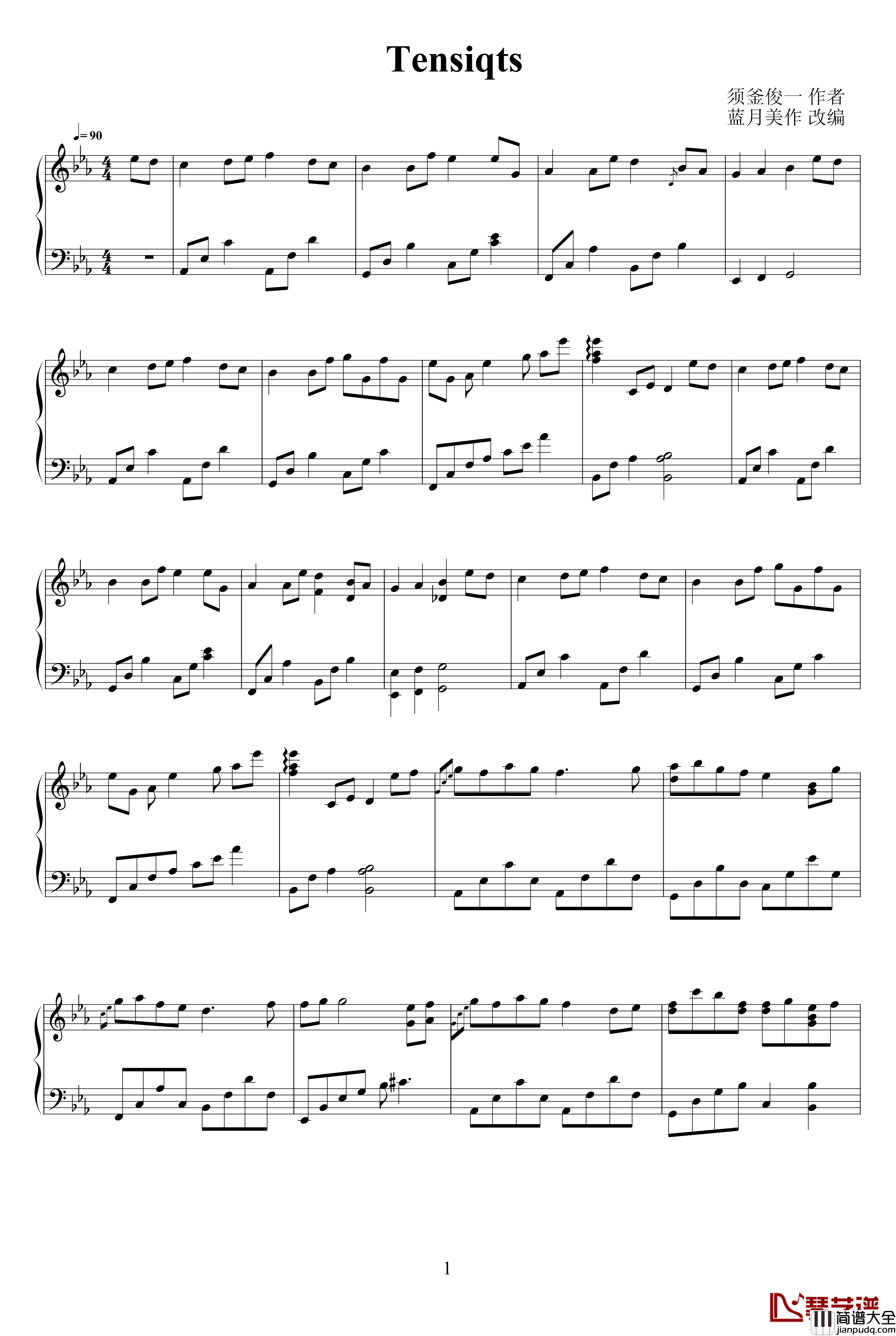 Tensiqts钢琴谱_须釜俊一