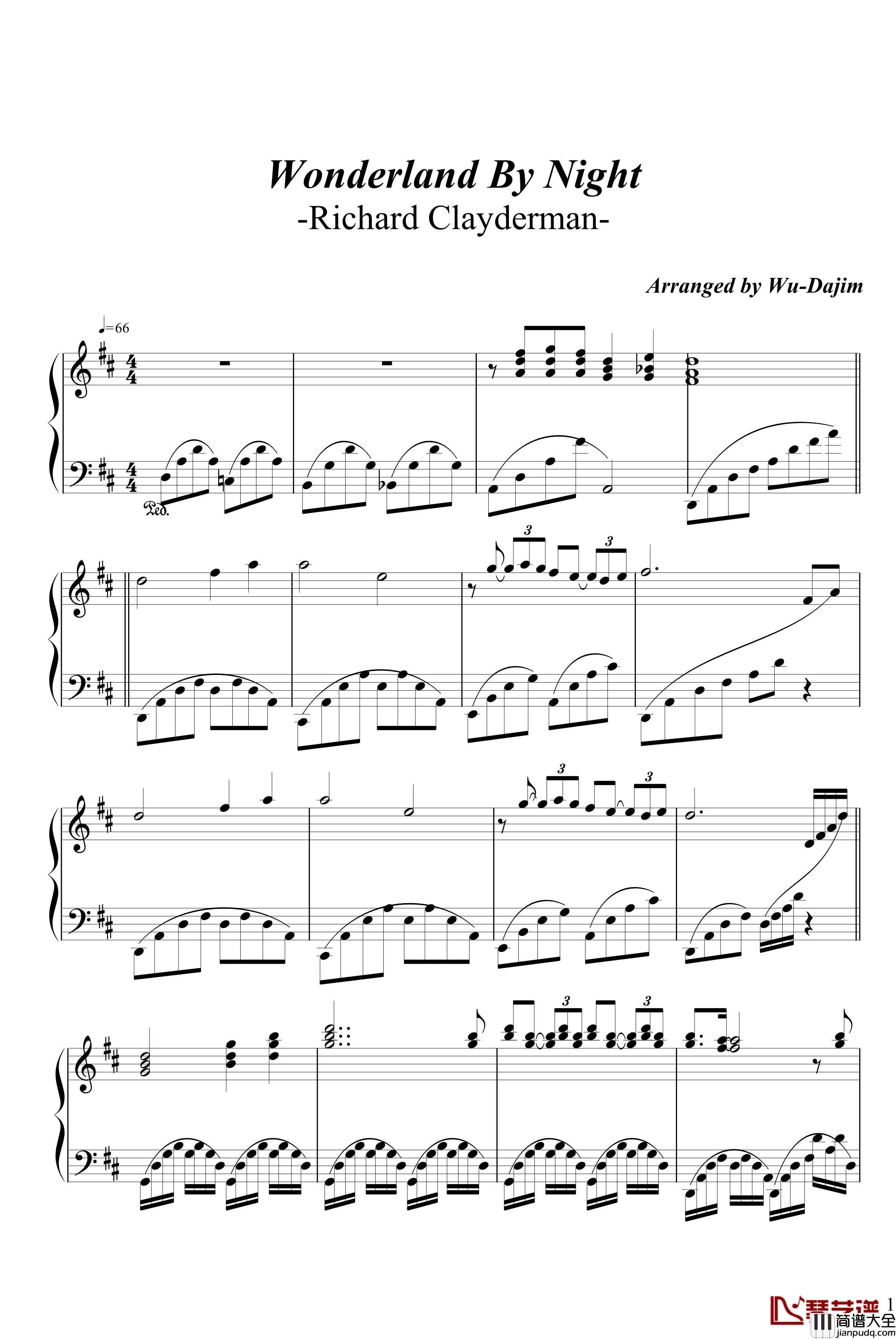 Wonderland_By_Night钢琴谱_克莱德曼