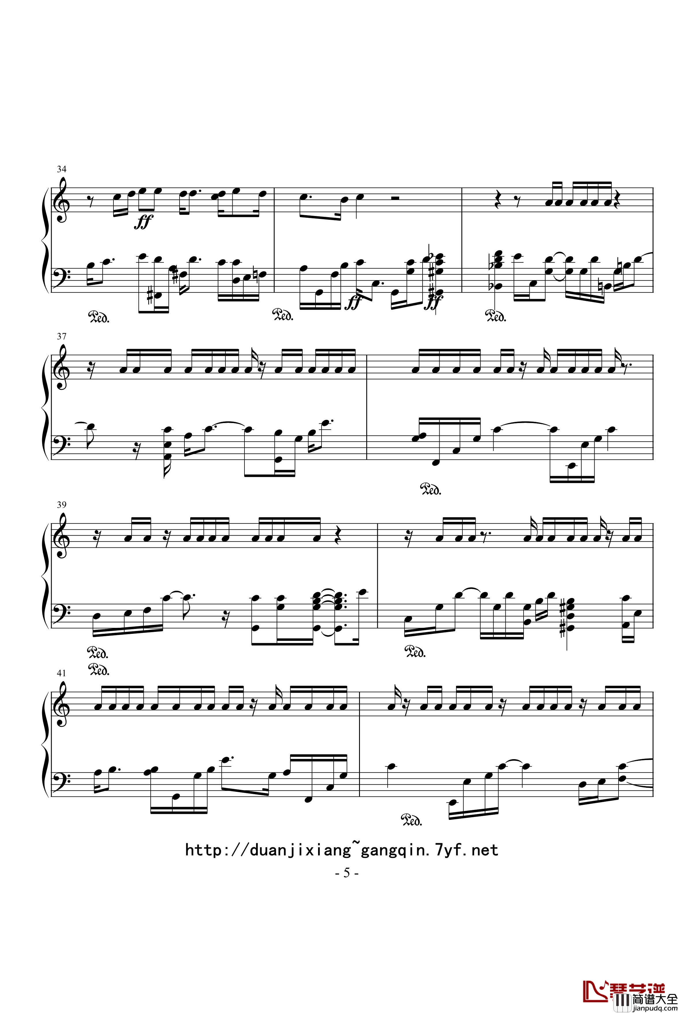 因为是女子钢琴谱_Kiss