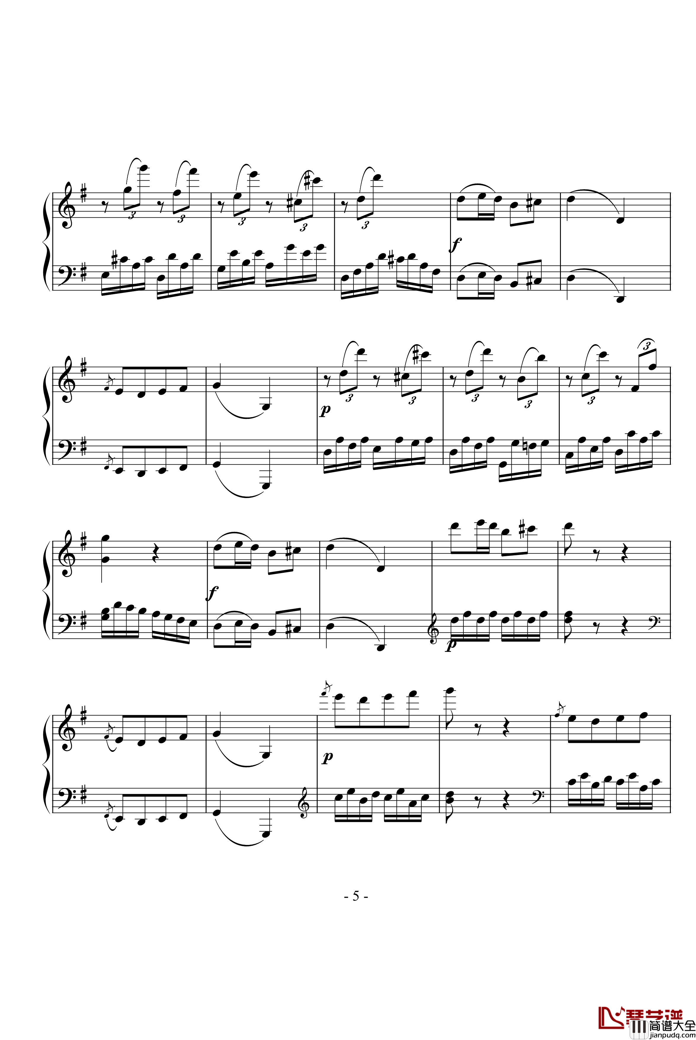 第25奏鸣曲第三乐章钢琴谱_贝多芬_beethoven