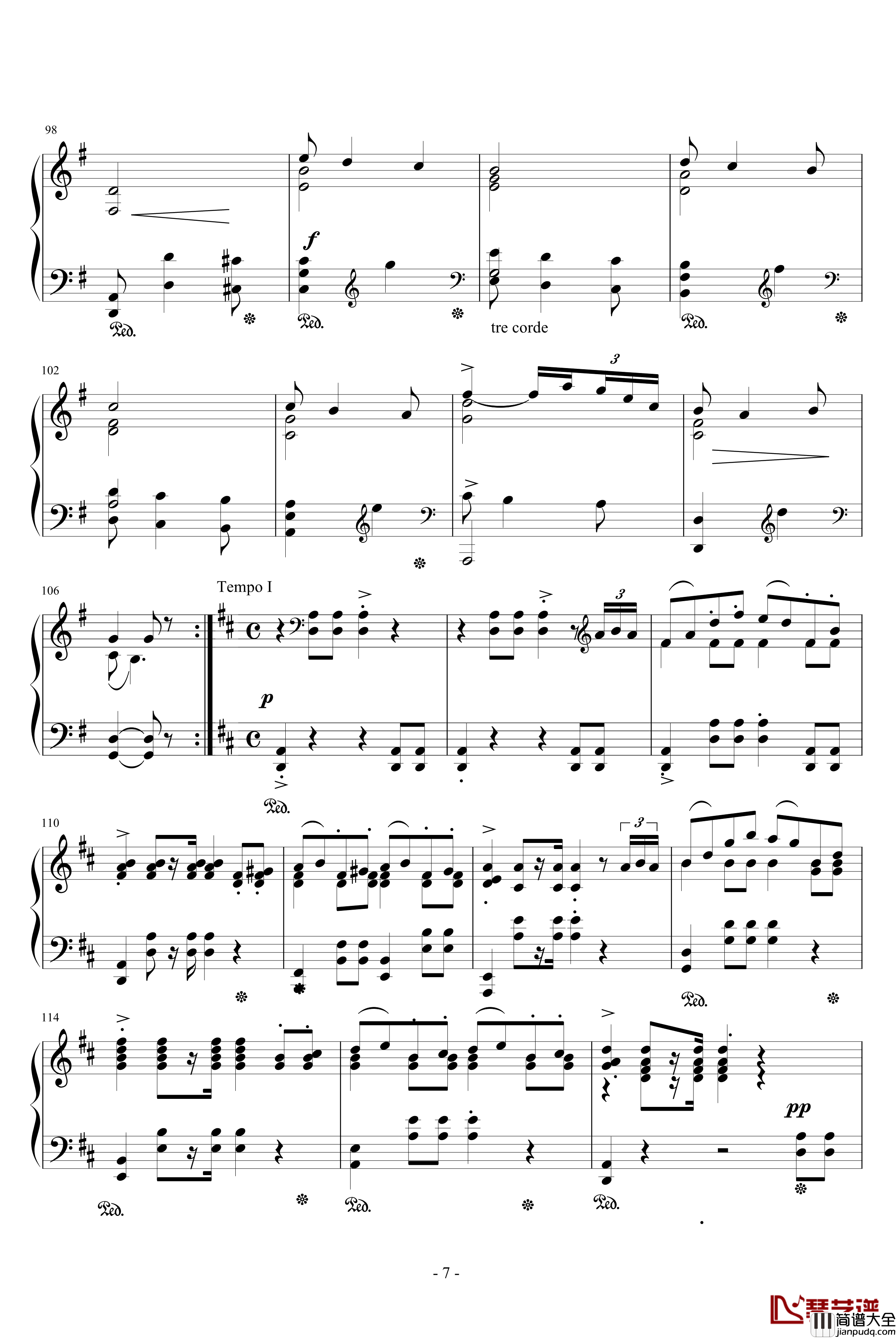 婚礼进行曲钢琴谱_格里格