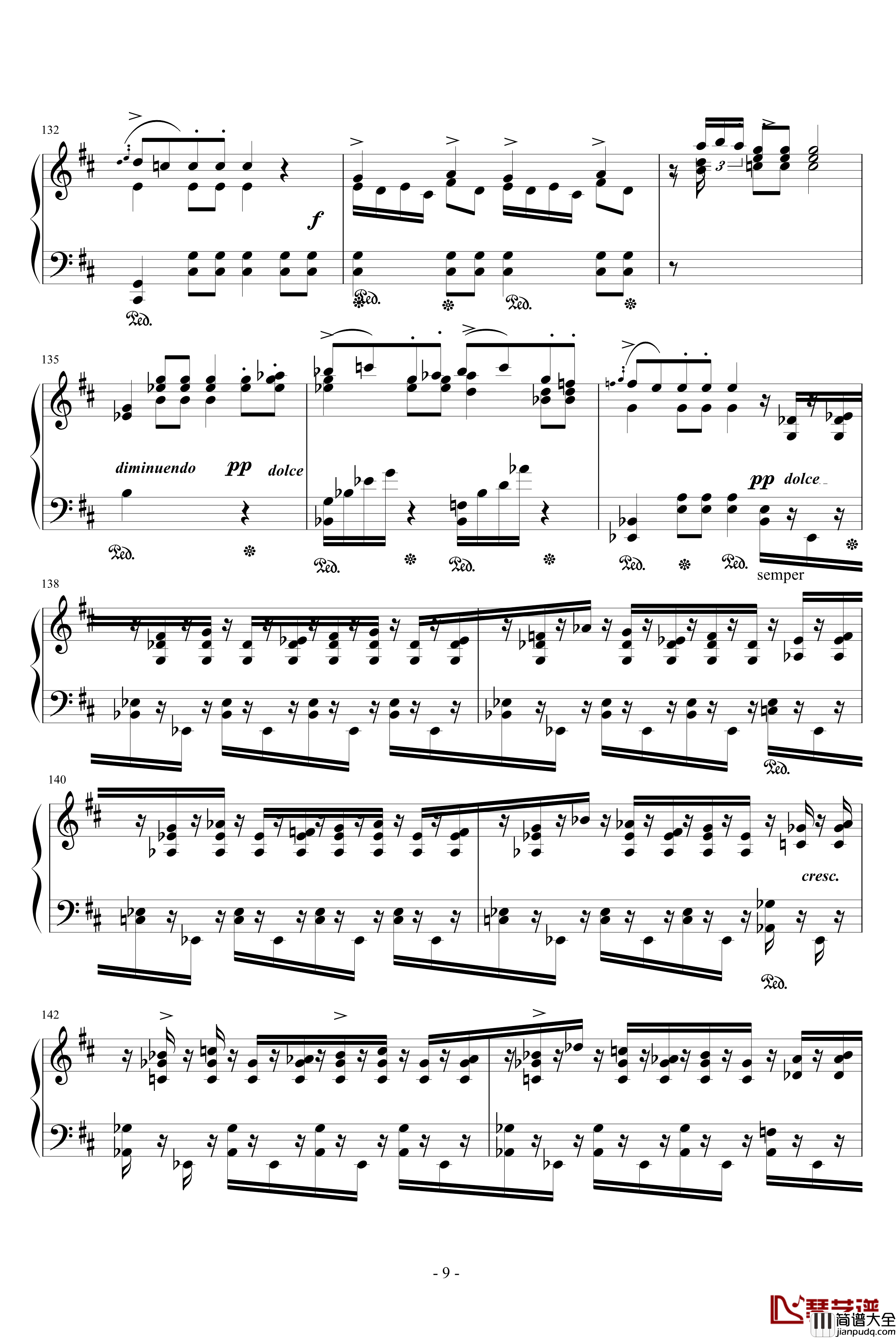 婚礼进行曲钢琴谱_格里格