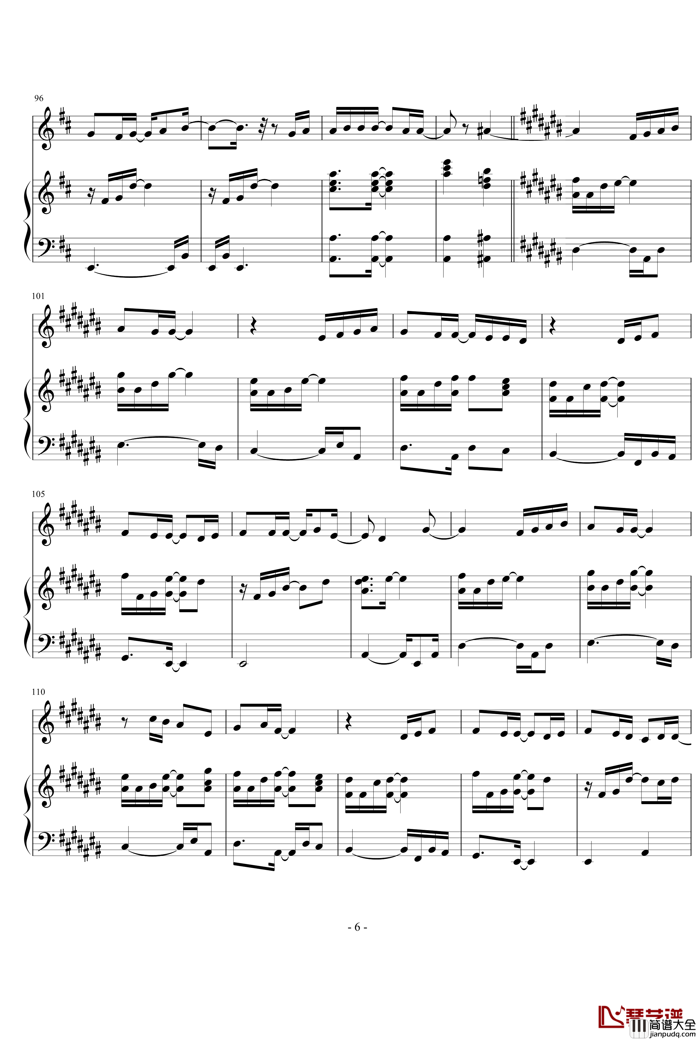 因为是女子钢琴谱_弹唱_Kiss