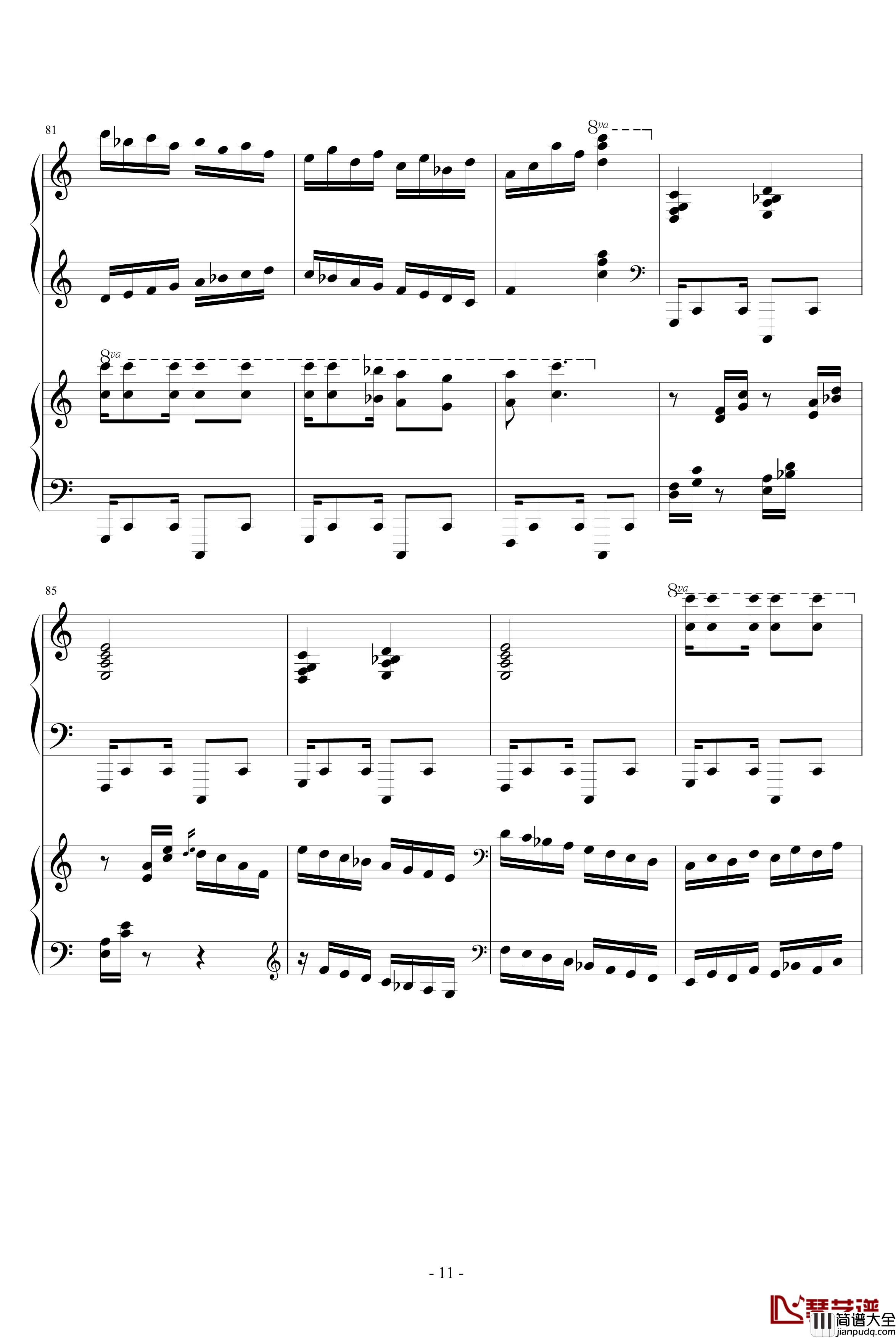 爵士双钢琴奏鸣曲第三乐章钢琴谱_米约