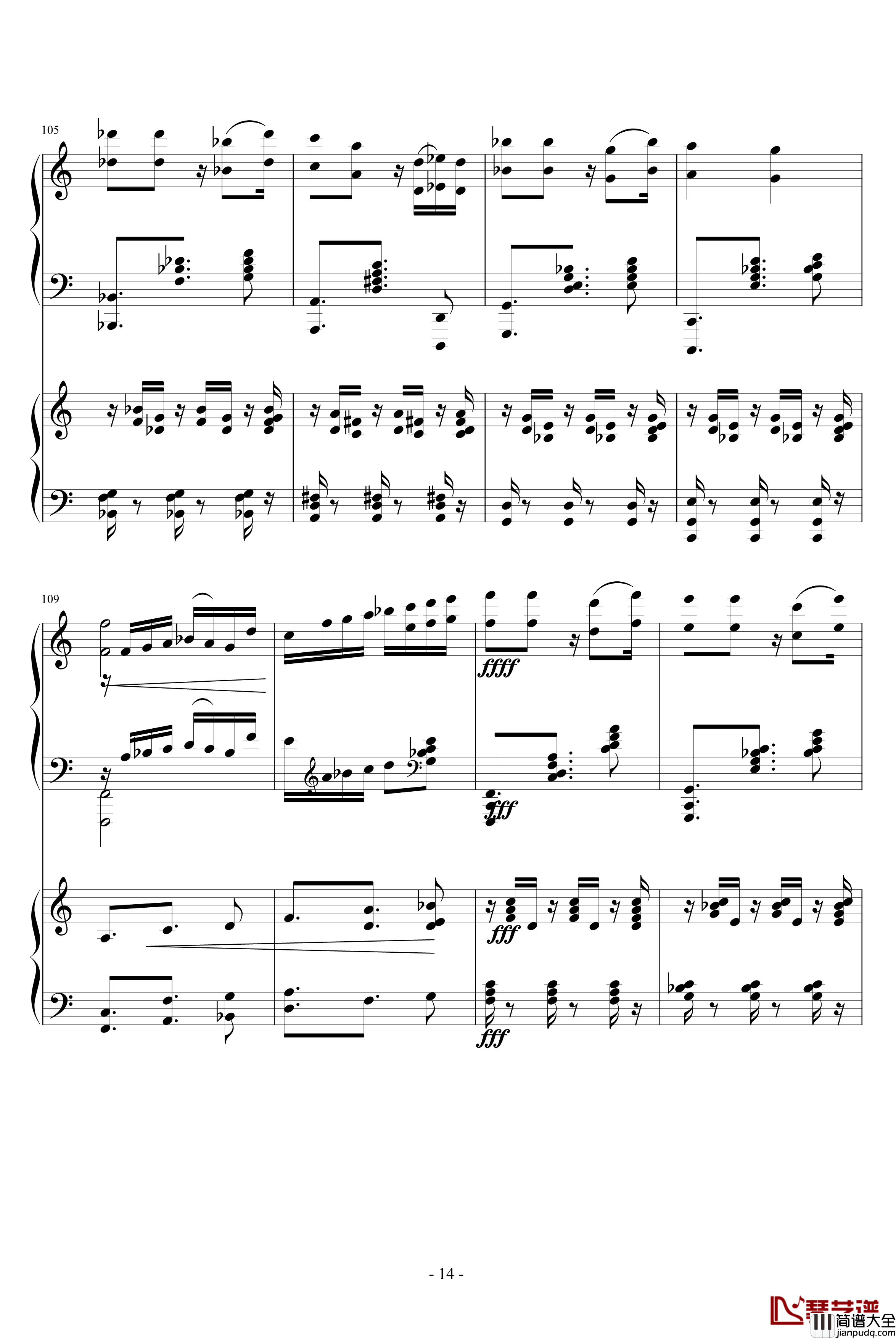 爵士双钢琴奏鸣曲第三乐章钢琴谱_米约