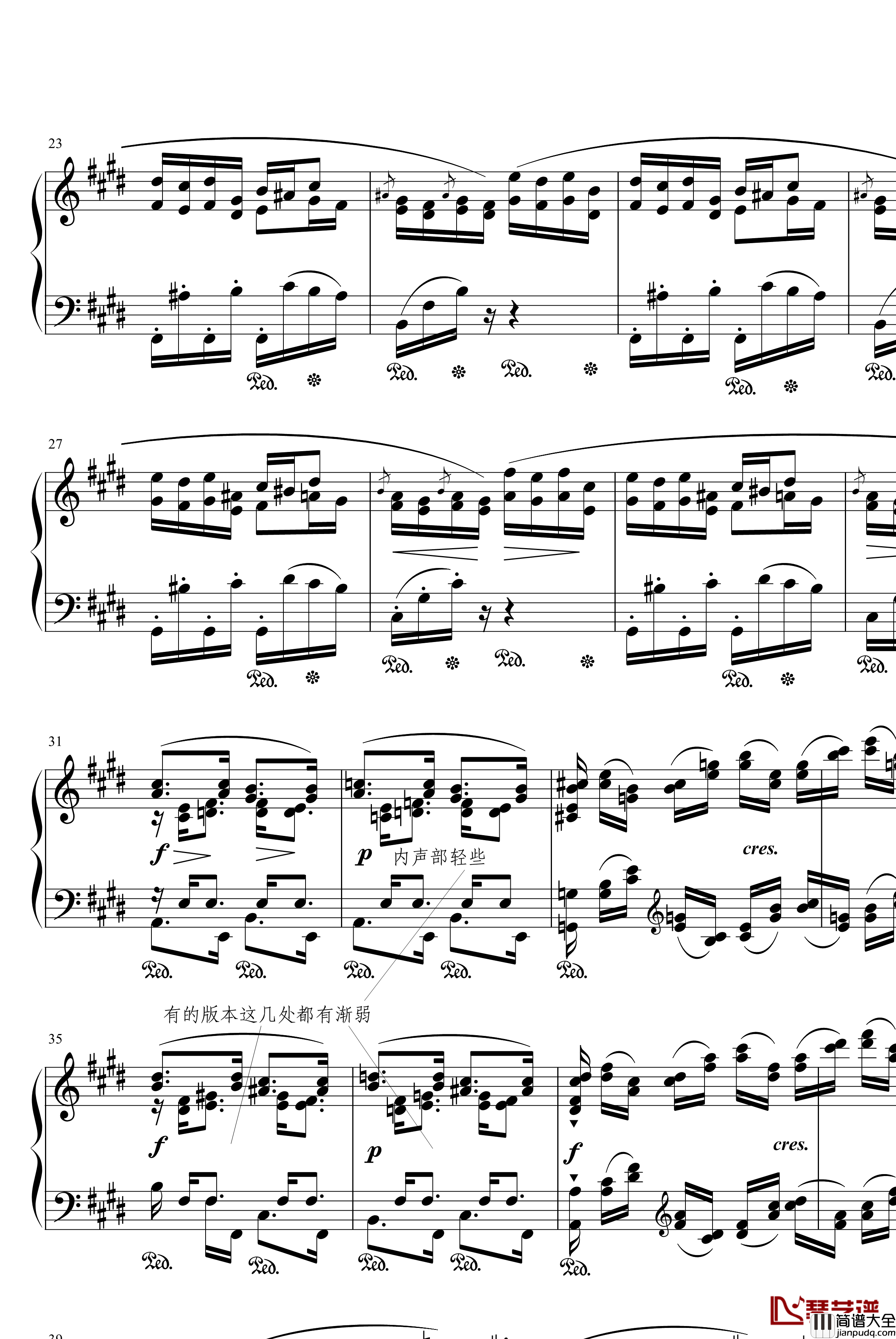 离别曲钢琴谱_练习曲_肖邦_chopin