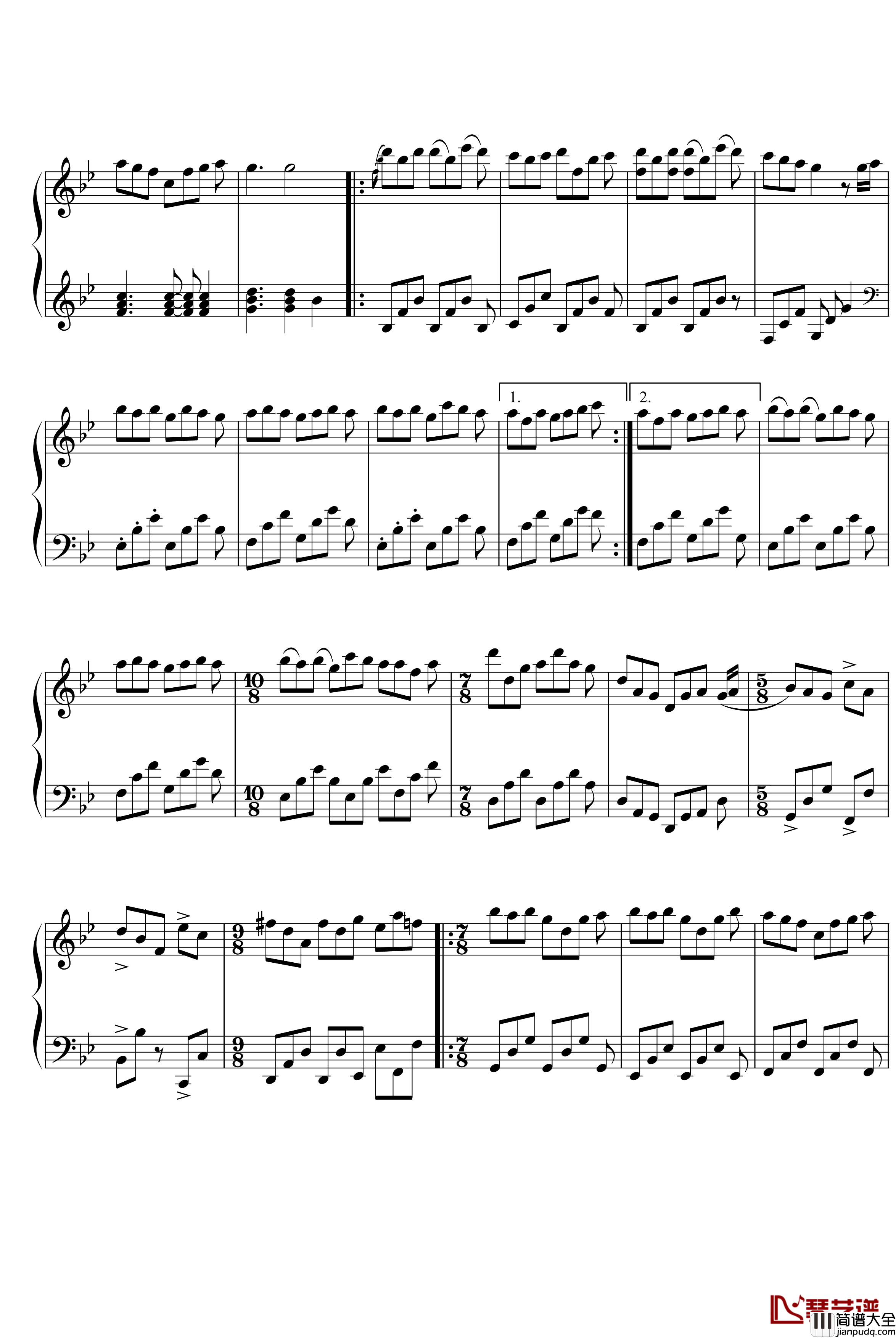 时光流速钢琴谱_雅尼