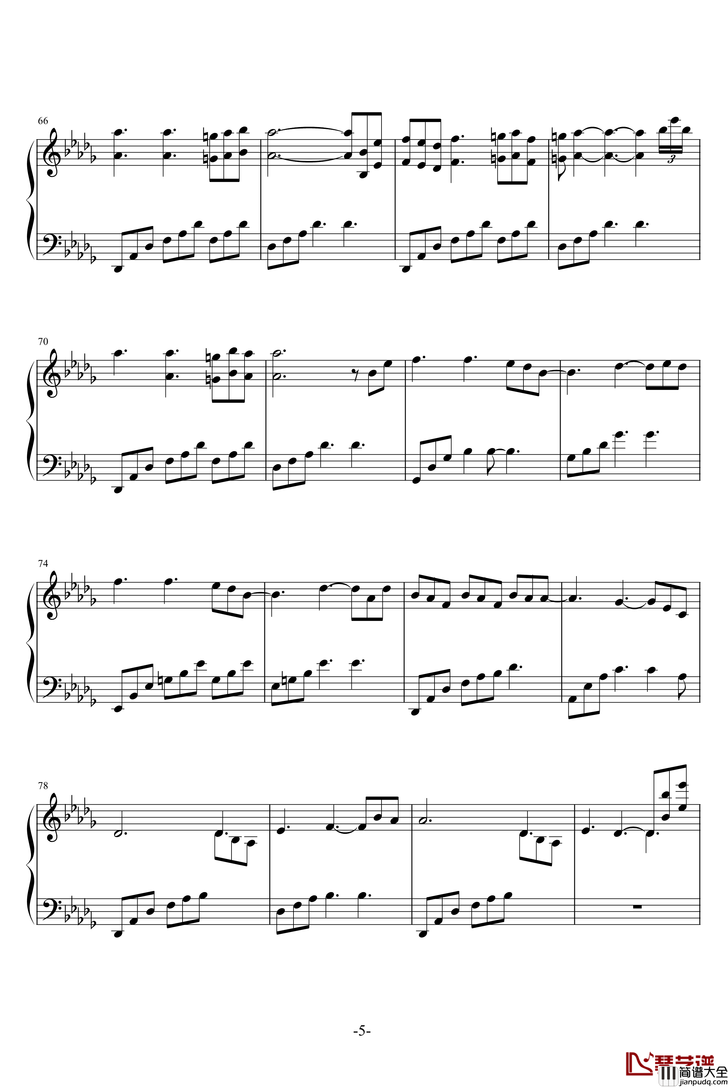 唯一的记忆钢琴谱_雅尼